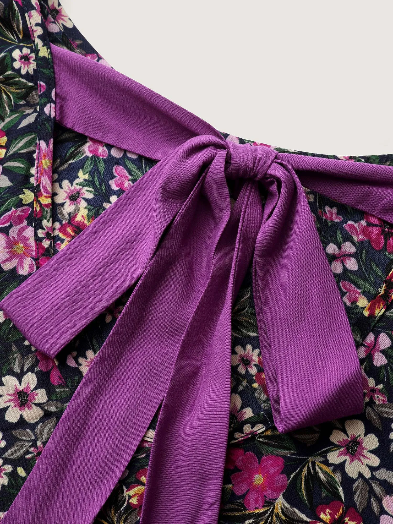 Floral Print Back Bowknot Blouse sold by Bloomchic product image thumbnail 5