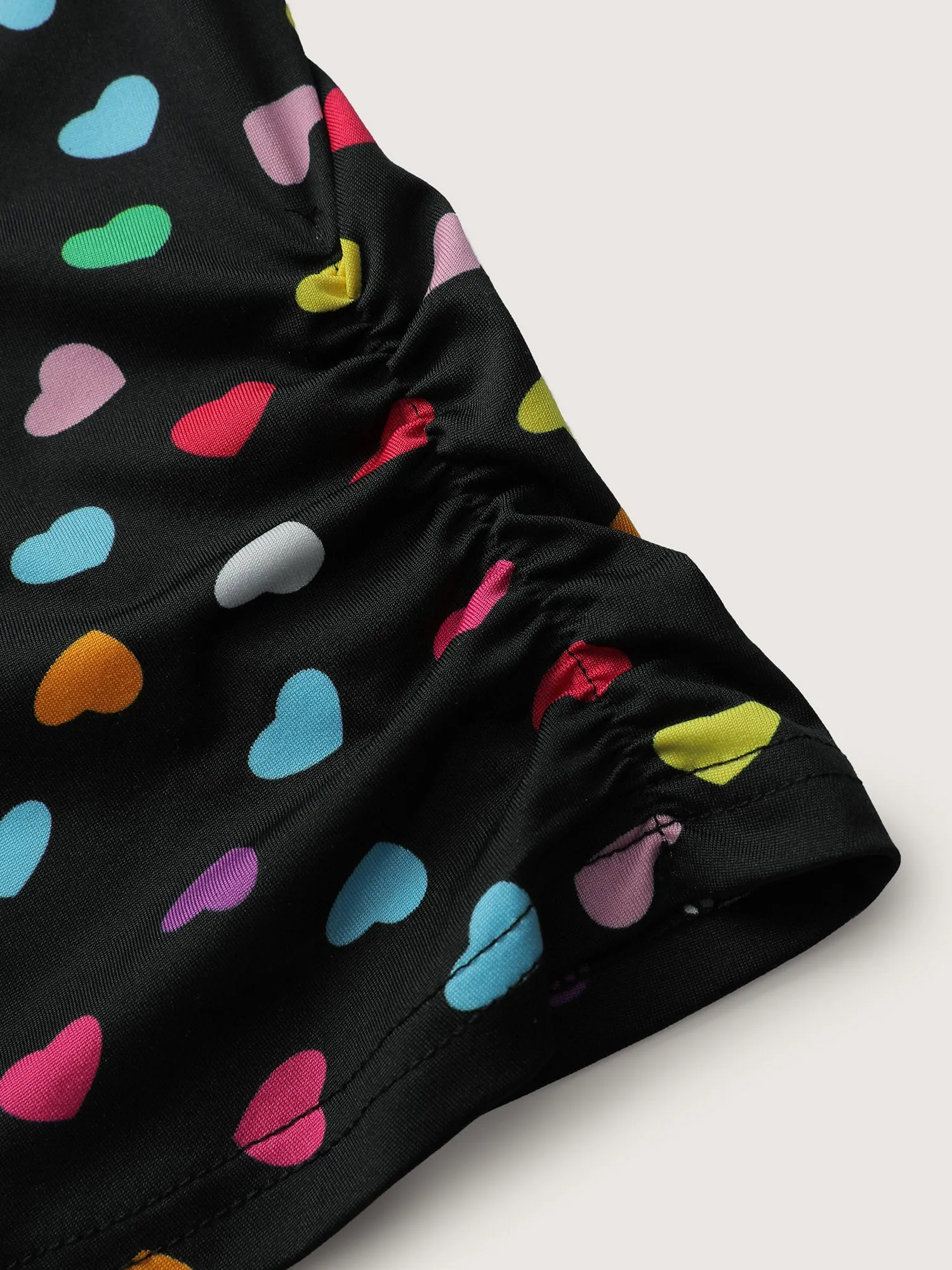 Colorful Hearts Textured Split Neck Knit Top sold by Bloomchic product image thumbnail 5