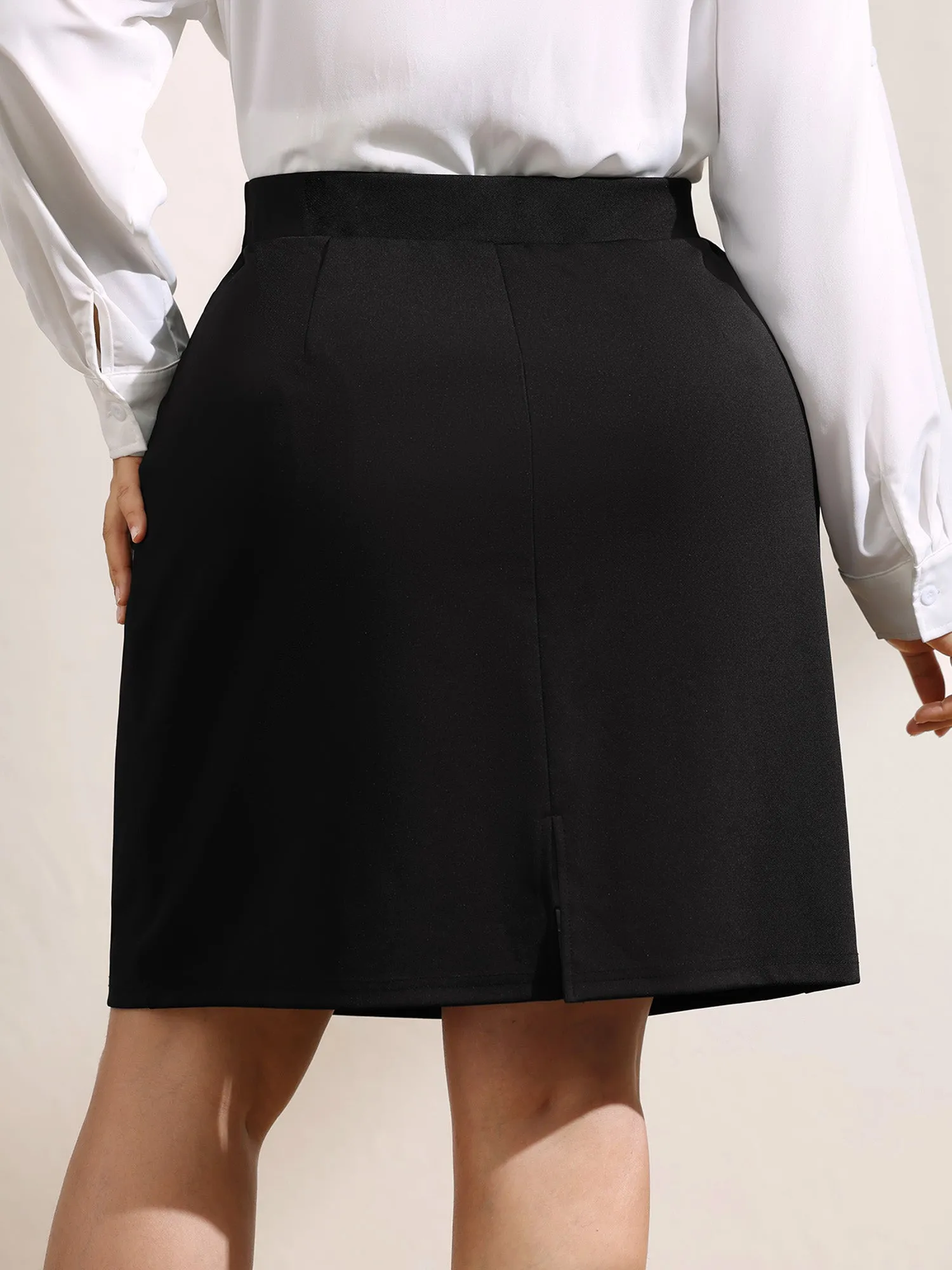 Ruched Split Hem Straight Midi Skirt sold by Bloomchic product image thumbnail 4