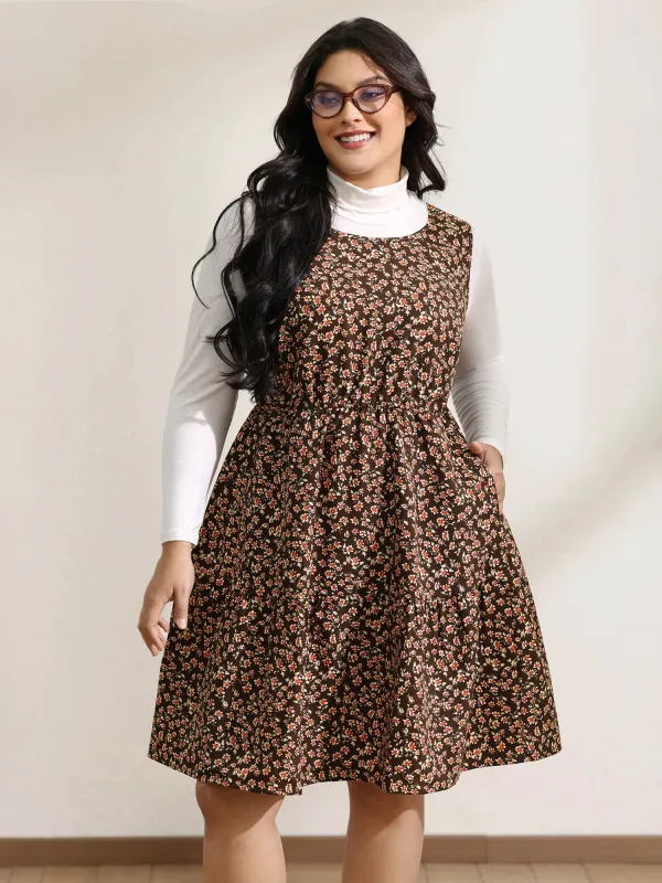 Floral Print Pockets Sleeveless Midi Dress sold by Bloomchic