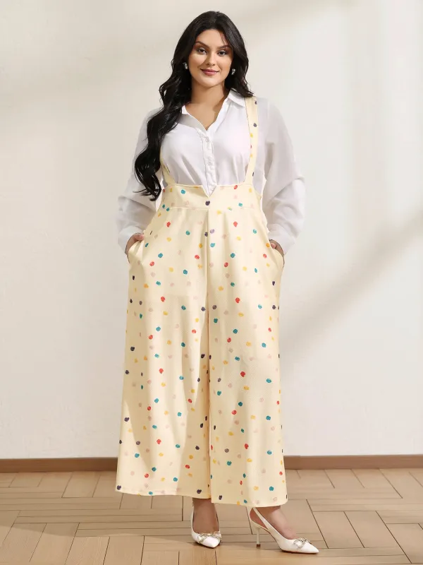 Colorful Polka Dots Cinched-Waist Jumpsuit sold by Bloomchic