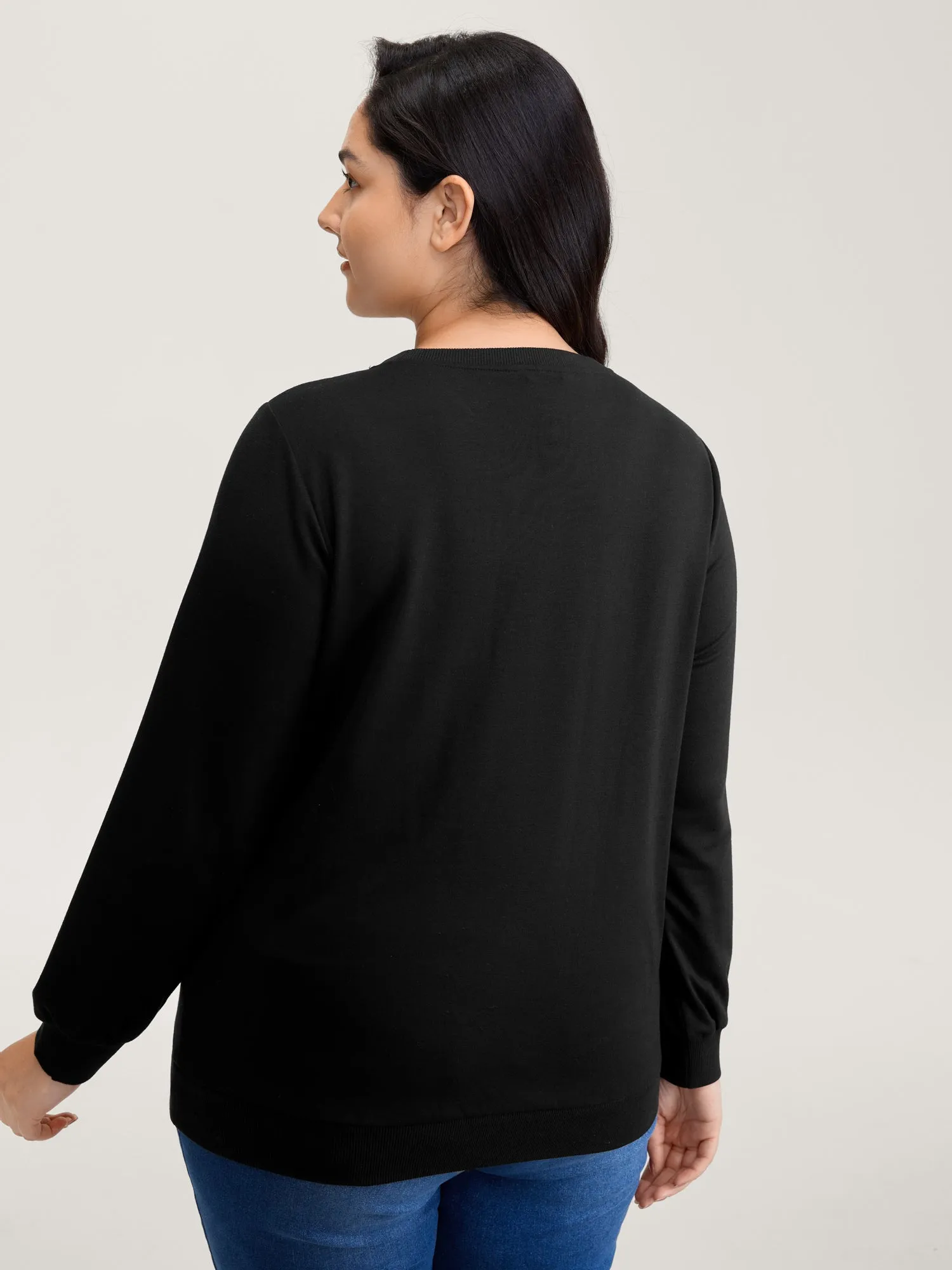 Supersoft Heart Cut-Out Embroidery Sweatshirt sold by Bloomchic product image thumbnail 4