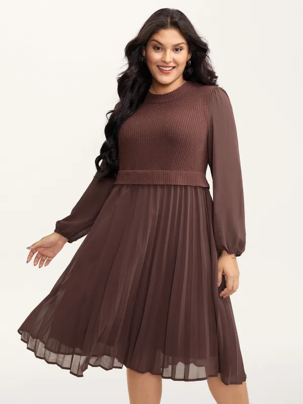 Chiffon Pleated Skirt Layered Midi Dress sold by Bloomchic