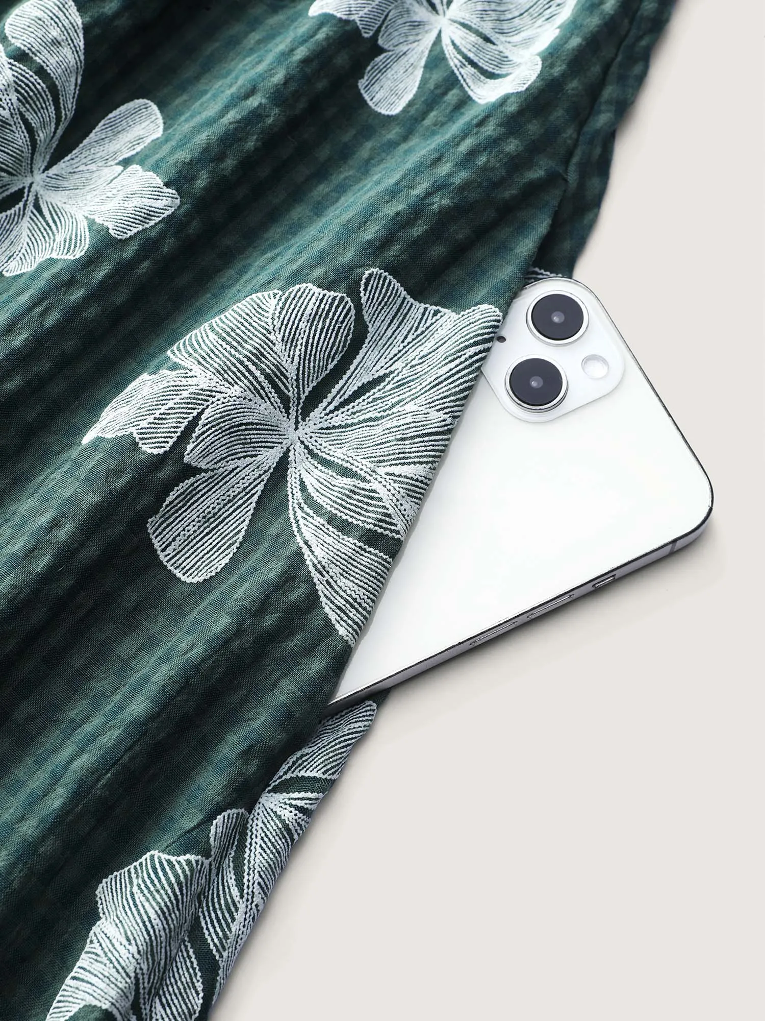 Floral Plaid Print Puffy Sleeve Midi Dress sold by Bloomchic product image thumbnail 5