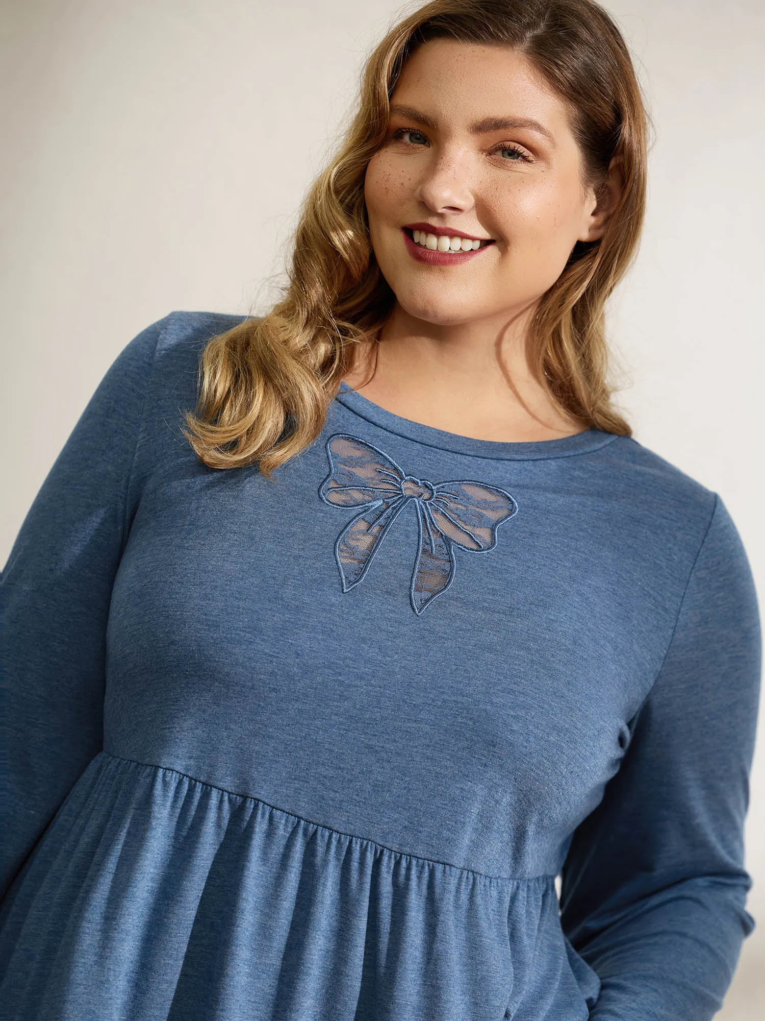 Supersoft Bowknot Cut-Out Knit Top sold by Bloomchic product image thumbnail 2