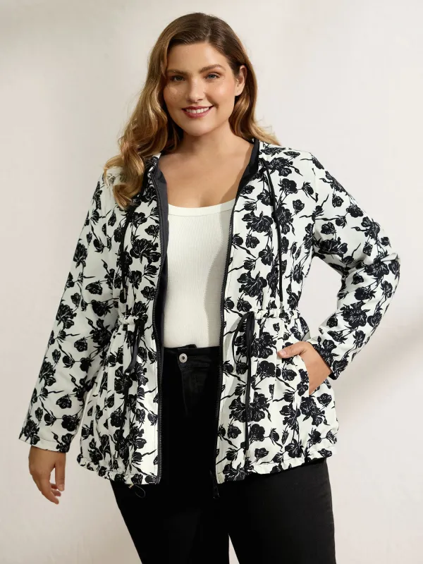 Floral Print Reversible Hooded Coat sold by Bloomchic