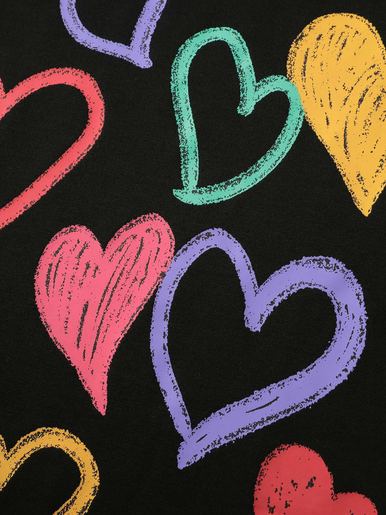 Colorful Foam Printed Hearts Stretchy Hem Sweatshirt sold by Bloomchic product image thumbnail 5