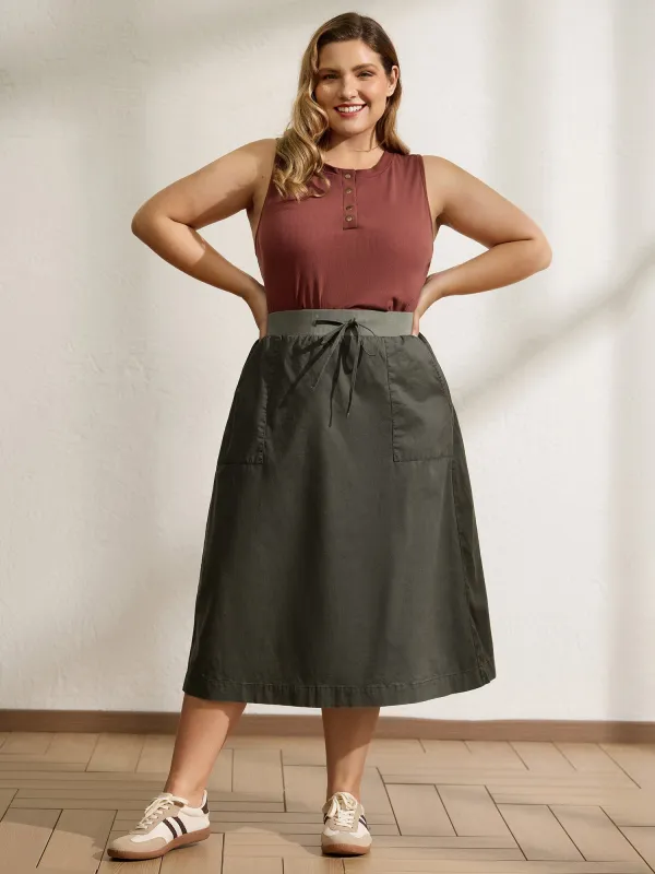 Vintage Thread Spliced Slit Midi Skirt sold by Bloomchic
