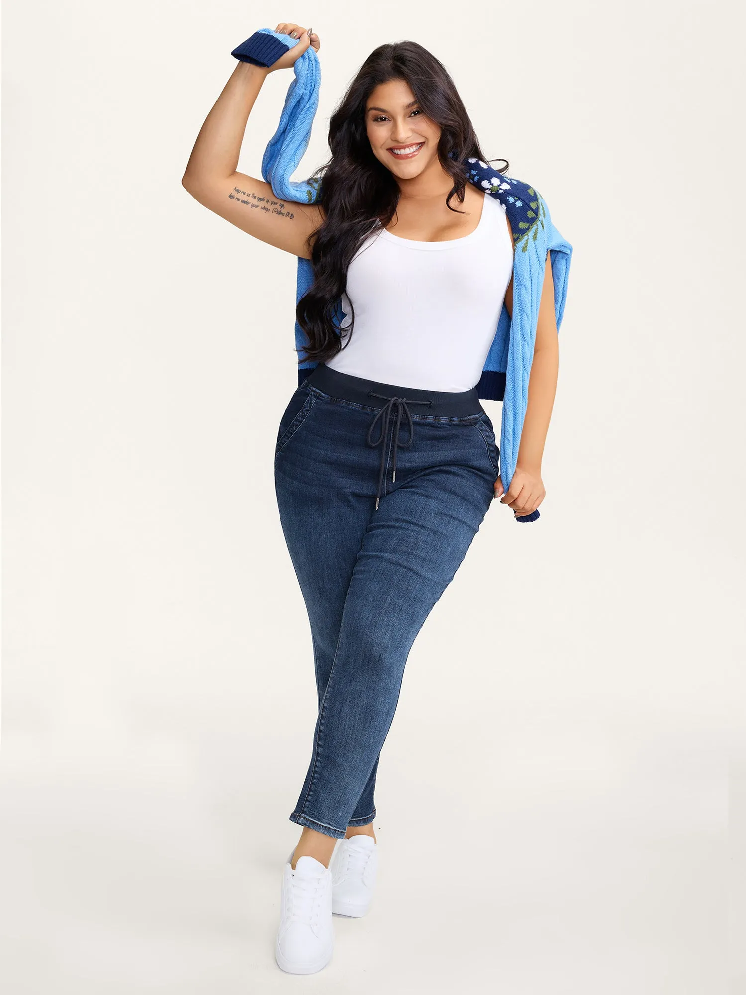 Stretch Pull-On Drawstring Skinny-Fit Jeans sold by Bloomchic product image thumbnail 2