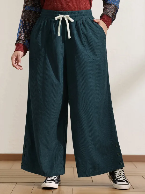 Textured Slit Drawstring Wide-Leg Pants sold by Bloomchic