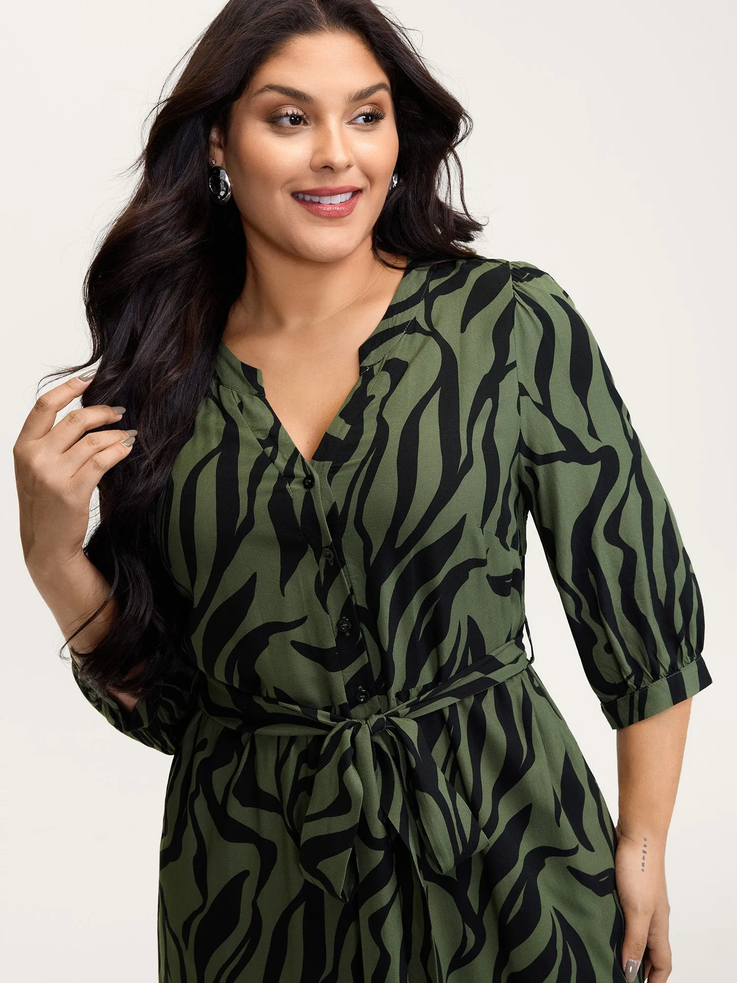 Zebra Print Stretchy Belted Waist Jumpsuit sold by Bloomchic product image thumbnail 2