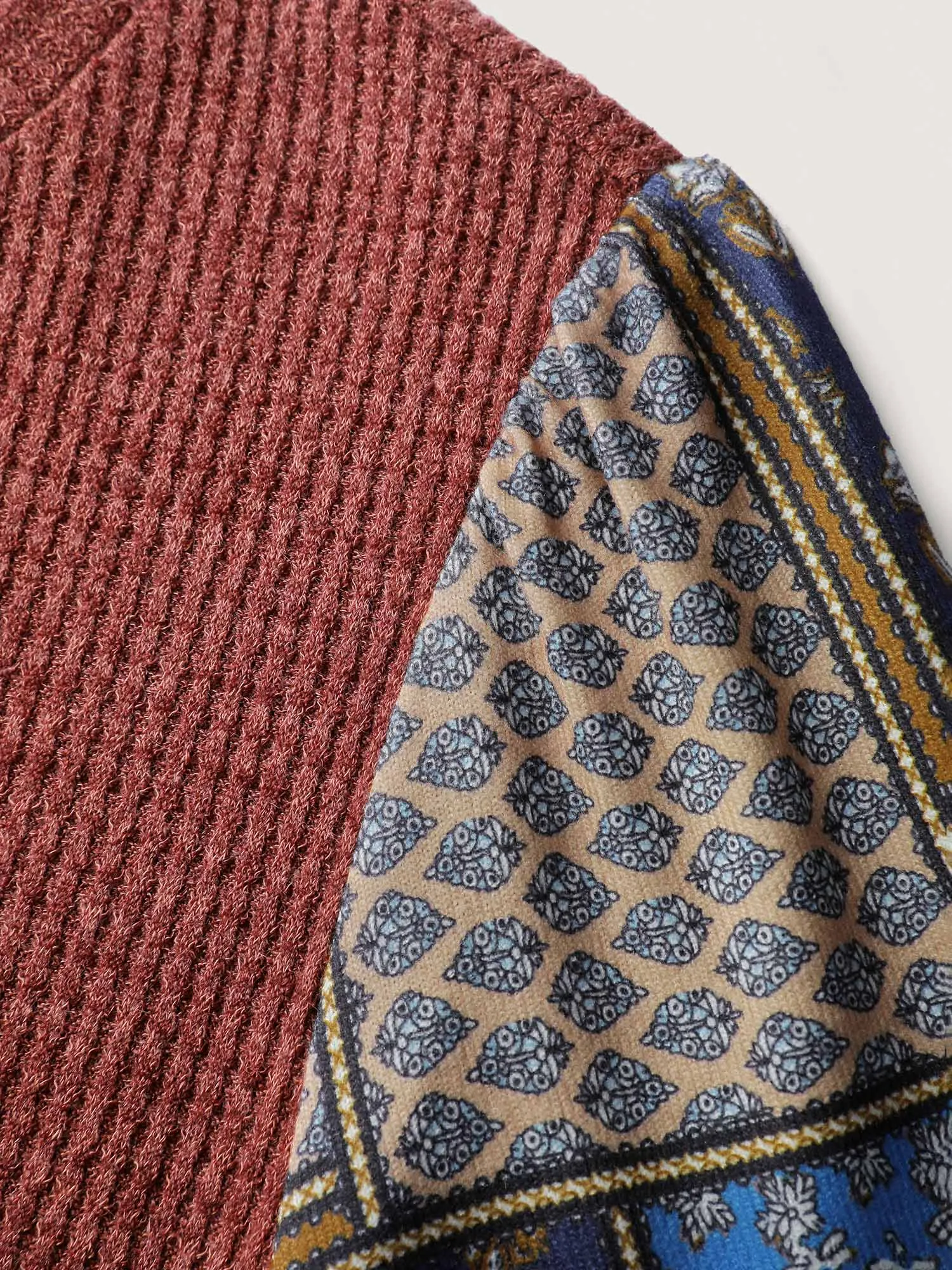 Cozy Collage Print Sleeve Contrast Sweatshirt sold by Bloomchic product image thumbnail 5