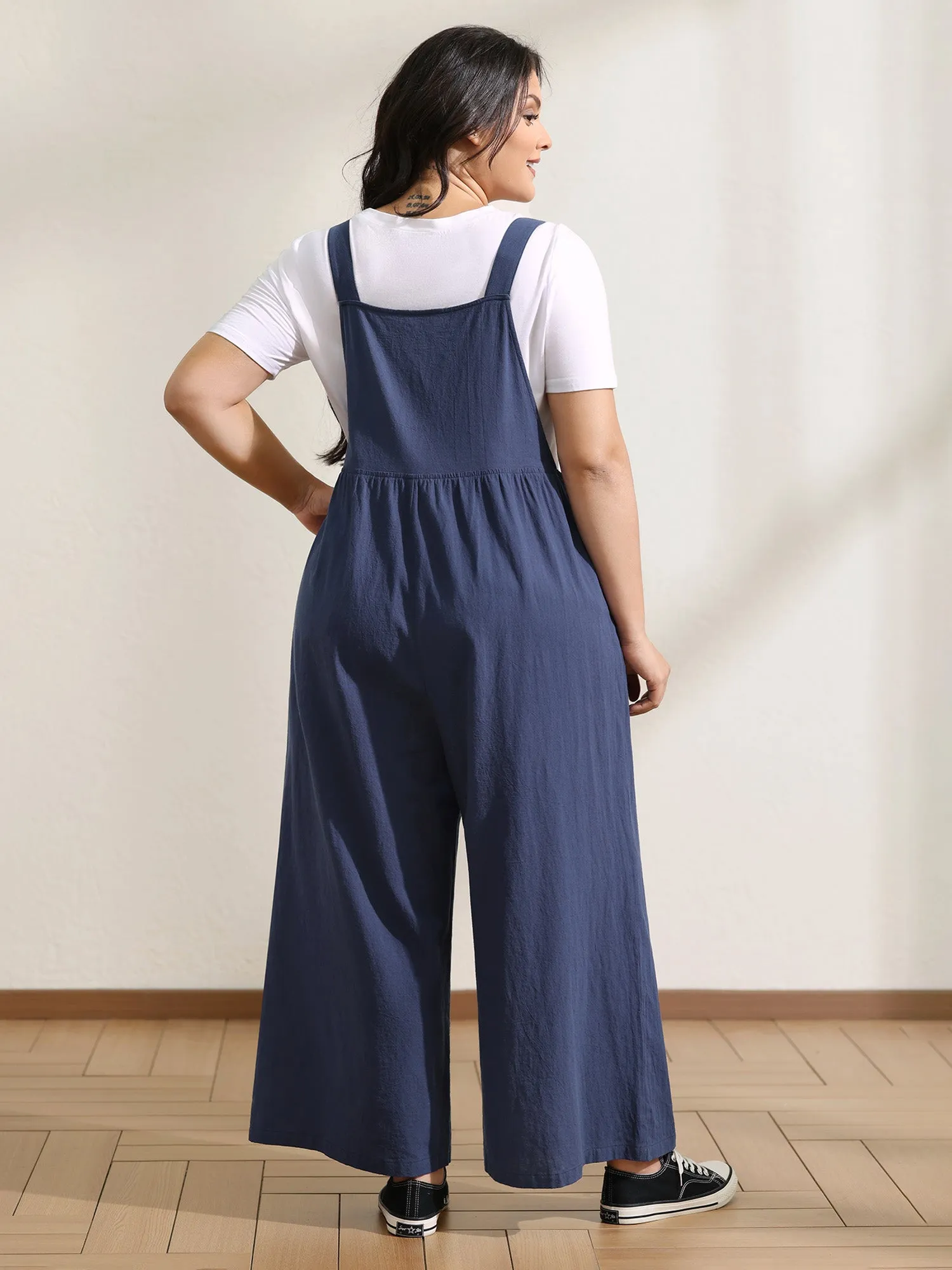 Pure Cotton Floral Embroidery Overall Jumpsuit sold by Bloomchic product image thumbnail 4