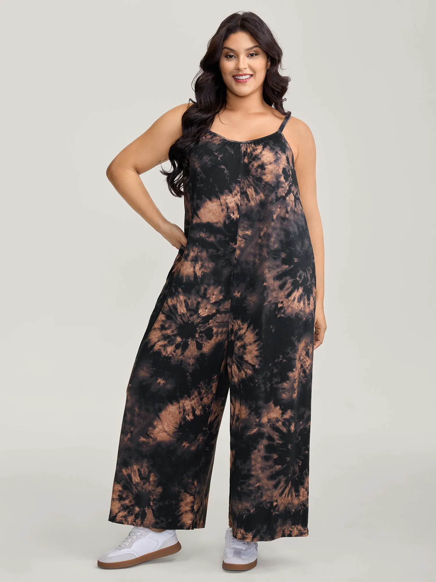Irregular Tie-Dye Stretchy Cami Jumpsuit sold by Bloomchic