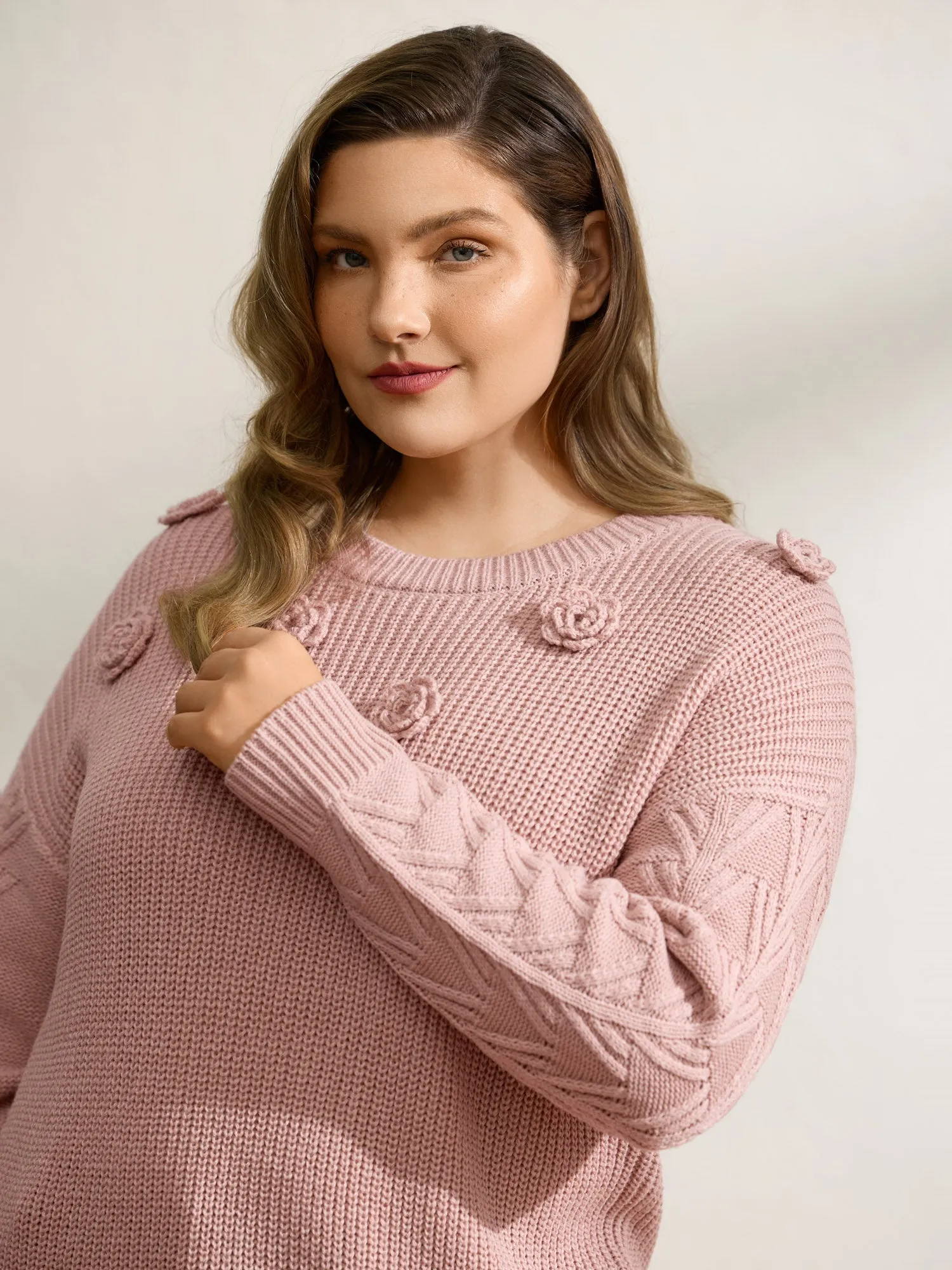 3D Floral Textured Pullover sold by Bloomchic product image thumbnail 2