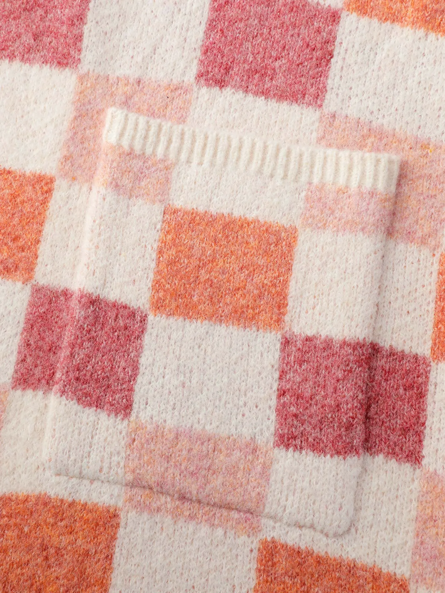 Checkered Color Contrast Open-Front Cardigan sold by Bloomchic product image thumbnail 5