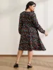 Alphabetical Print Drawstring Adjustable Waist Midi Dress sold by Bloomchic