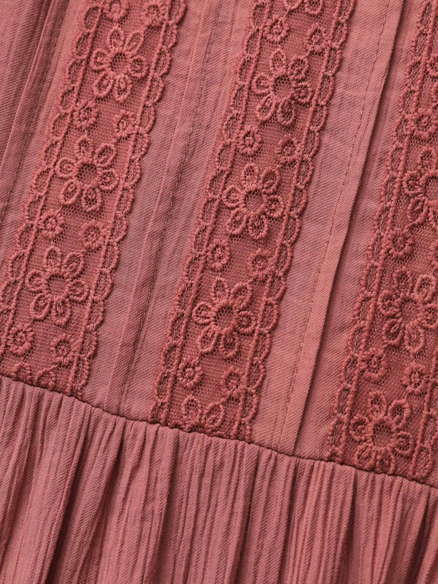 Shirred Back Square Neck Pleated Maxi Dress sold by Bloomchic product image thumbnail 5