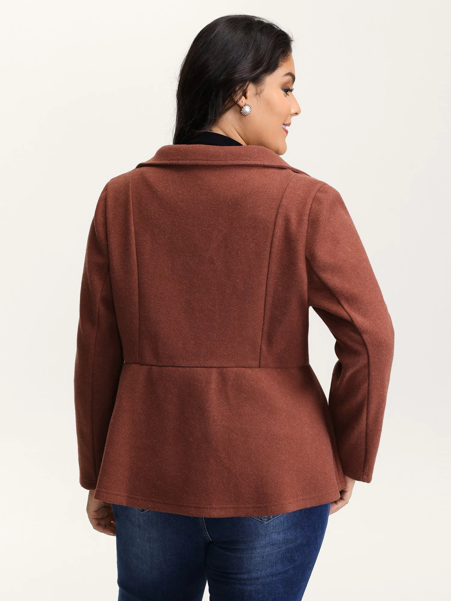 Pleated Curvy Hem Button Blazer sold by Bloomchic product image thumbnail 5