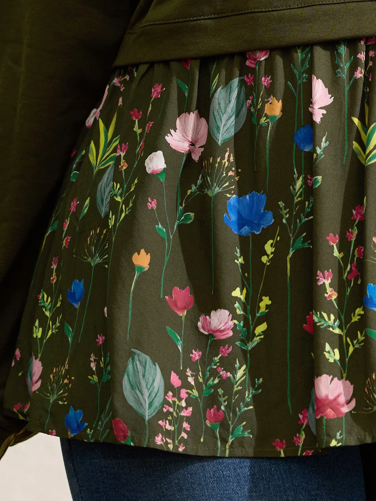 Rayon Floral Print Contrast Sweatshirt sold by Bloomchic product image thumbnail 3