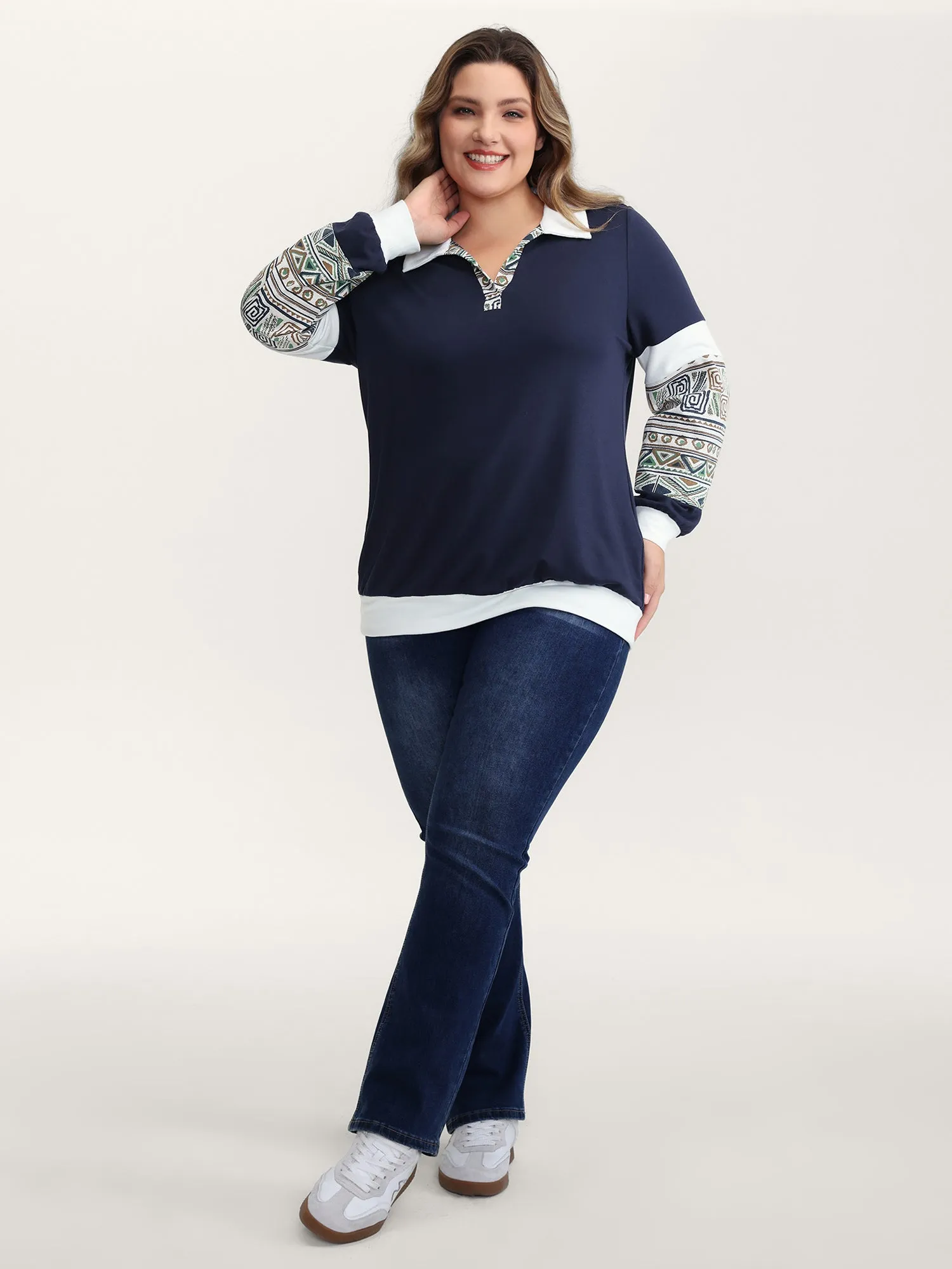 Supersoft Color Contrast Collar Sweatshirt sold by Bloomchic product image thumbnail 5