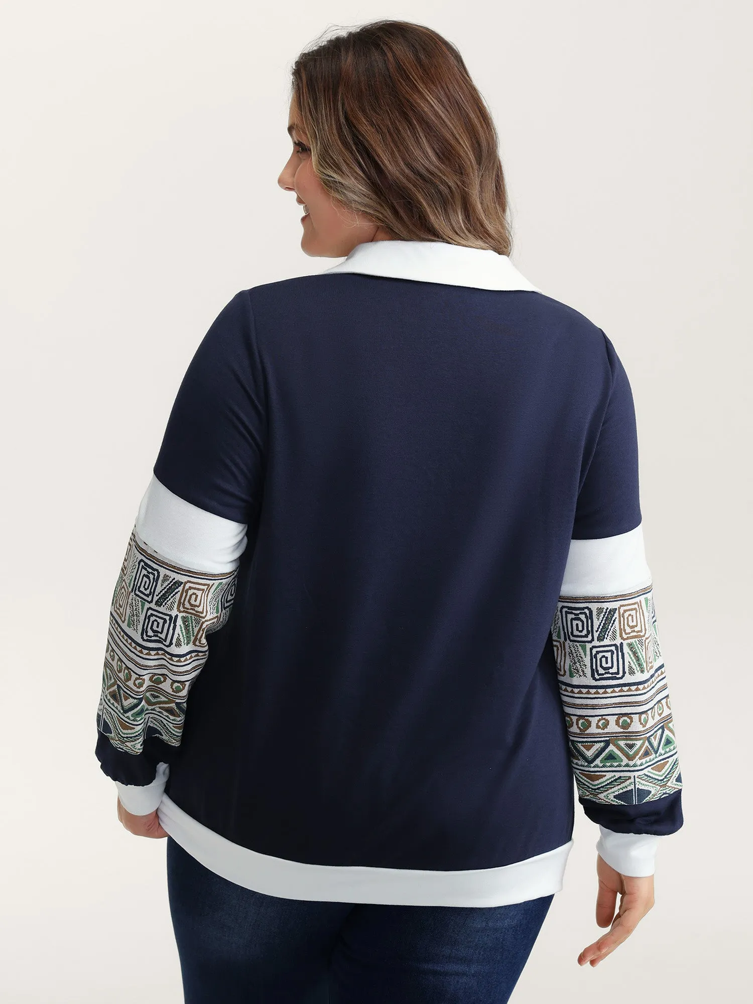 Supersoft Color Contrast Collar Sweatshirt sold by Bloomchic product image thumbnail 4