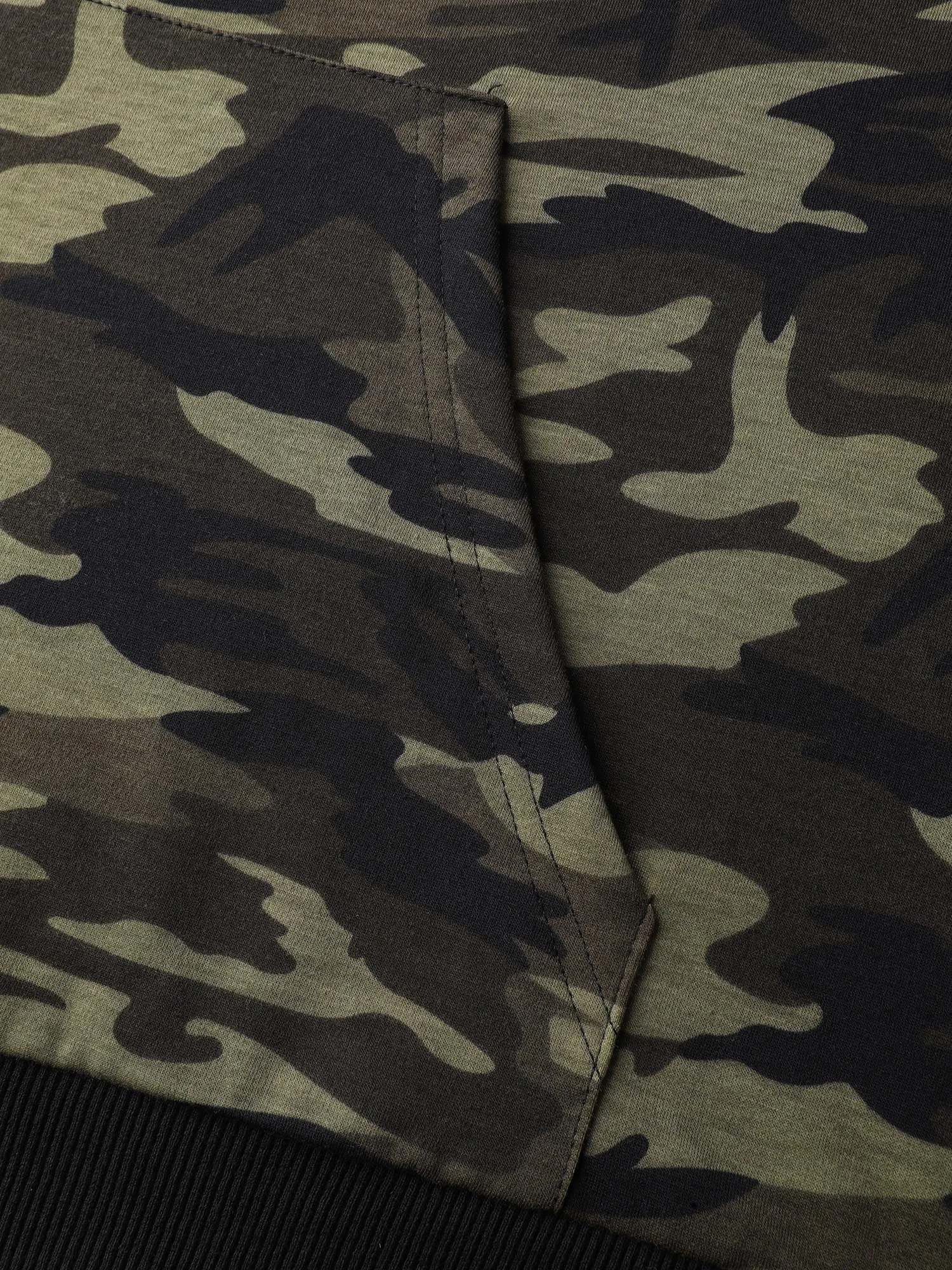 Camouflage Print Patch Pocket Button Hoodie sold by Bloomchic product image thumbnail 5