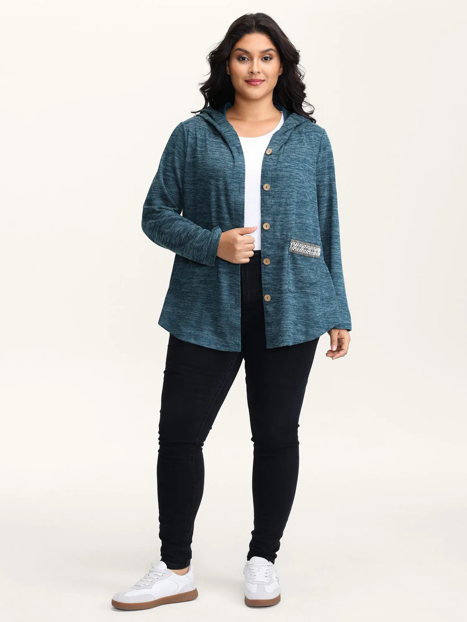 Heather Faux Cashmere Boho Stripe Coat sold by Bloomchic product image thumbnail 3