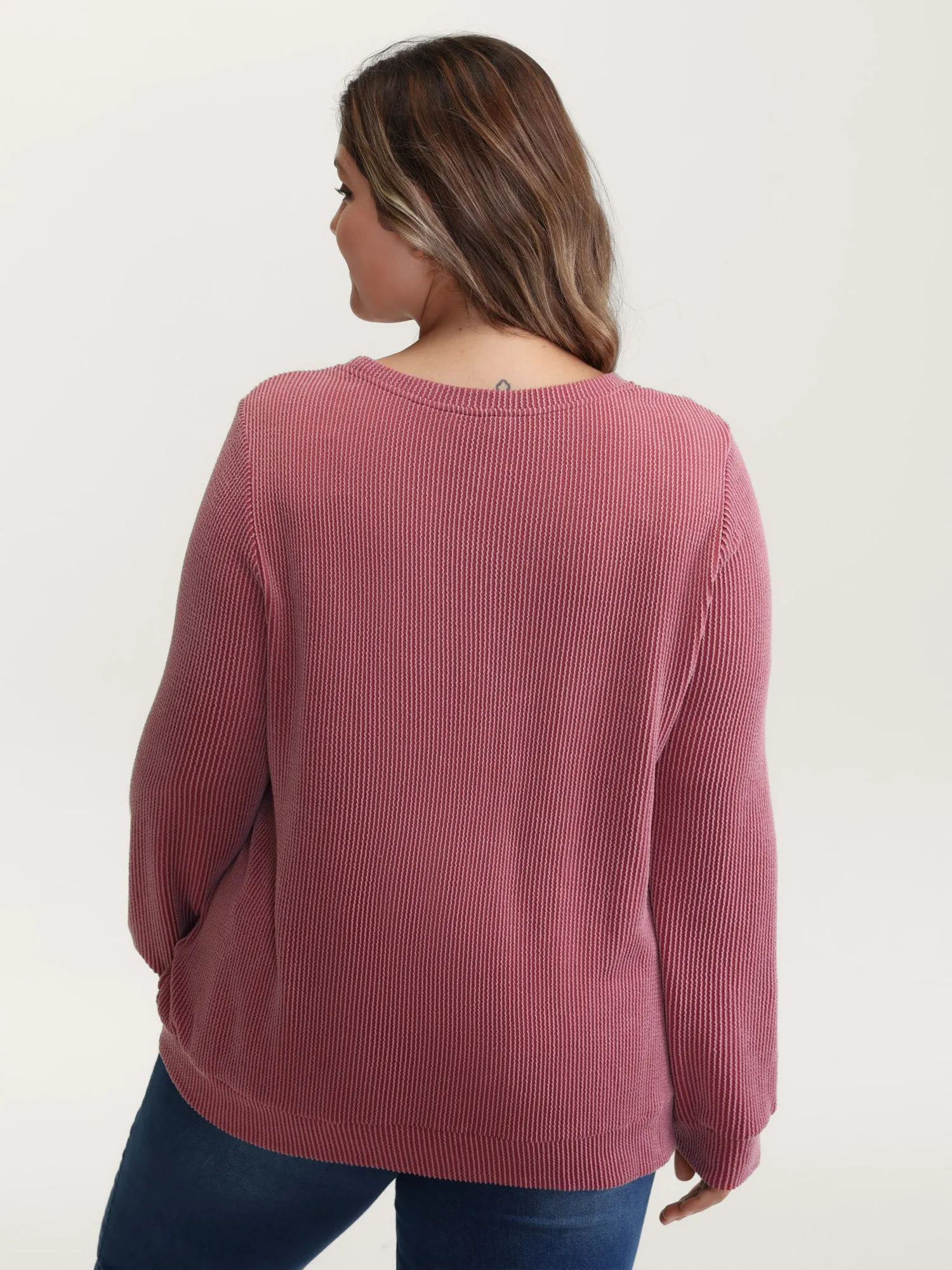 Color Stripes Spliced Knit Sweatshirt sold by Bloomchic product image thumbnail 4