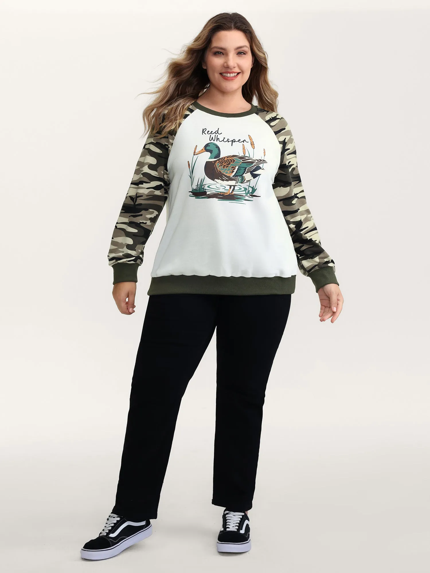 Camouflage Contrast Animal Print Sweatshirt sold by Bloomchic product image thumbnail 3