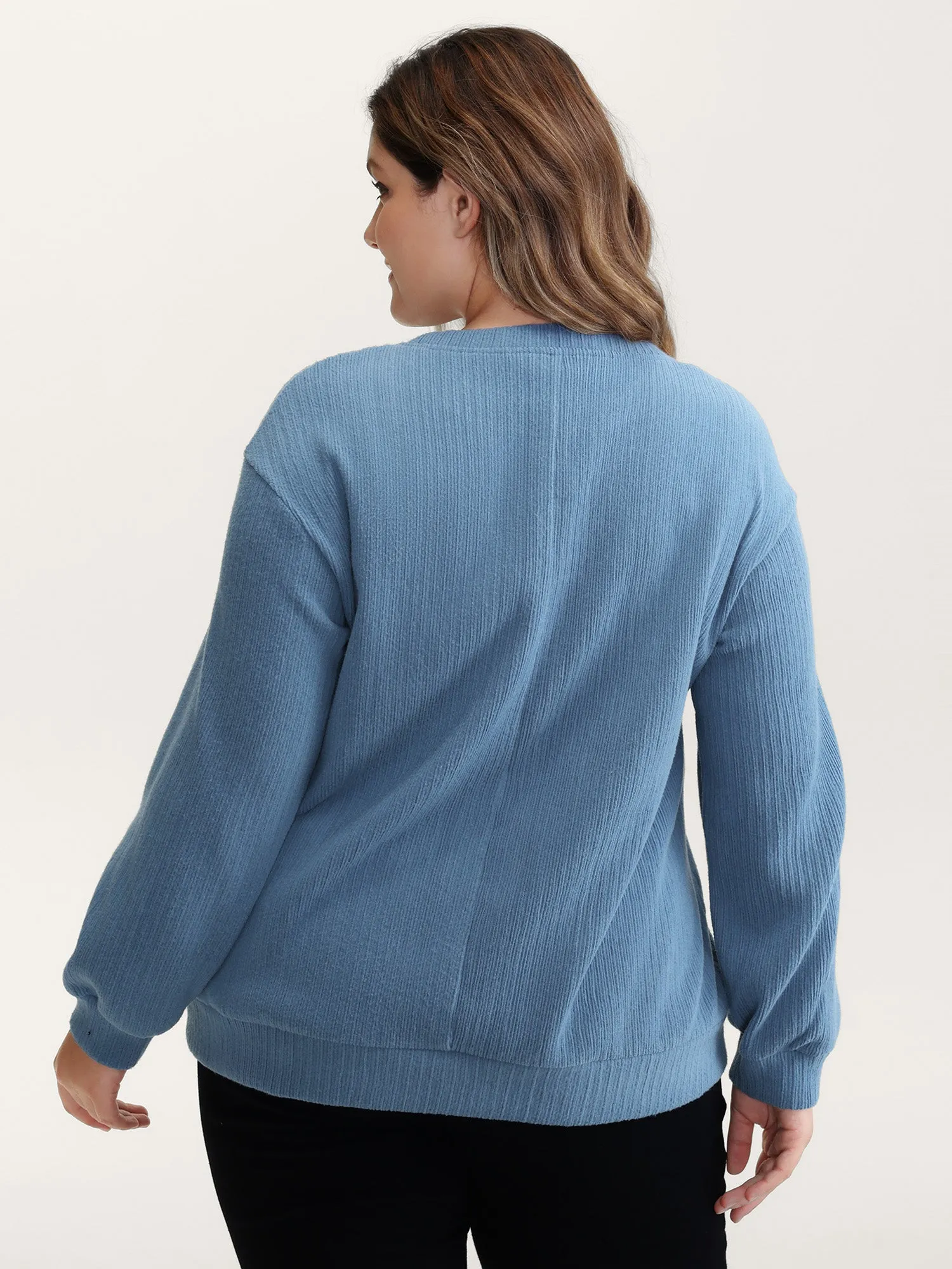 Swan Embroidered Pattern Relaxed-Fit Sweatshirt sold by Bloomchic product image thumbnail 4