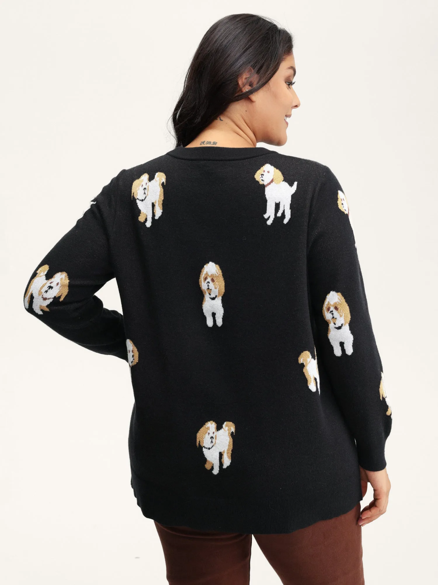 Puppies Everywhere Round Neck Pullover sold by Bloomchic product image thumbnail 4