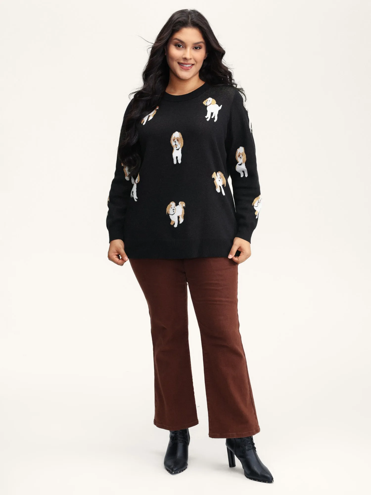 Puppies Everywhere Round Neck Pullover sold by Bloomchic product image thumbnail 3