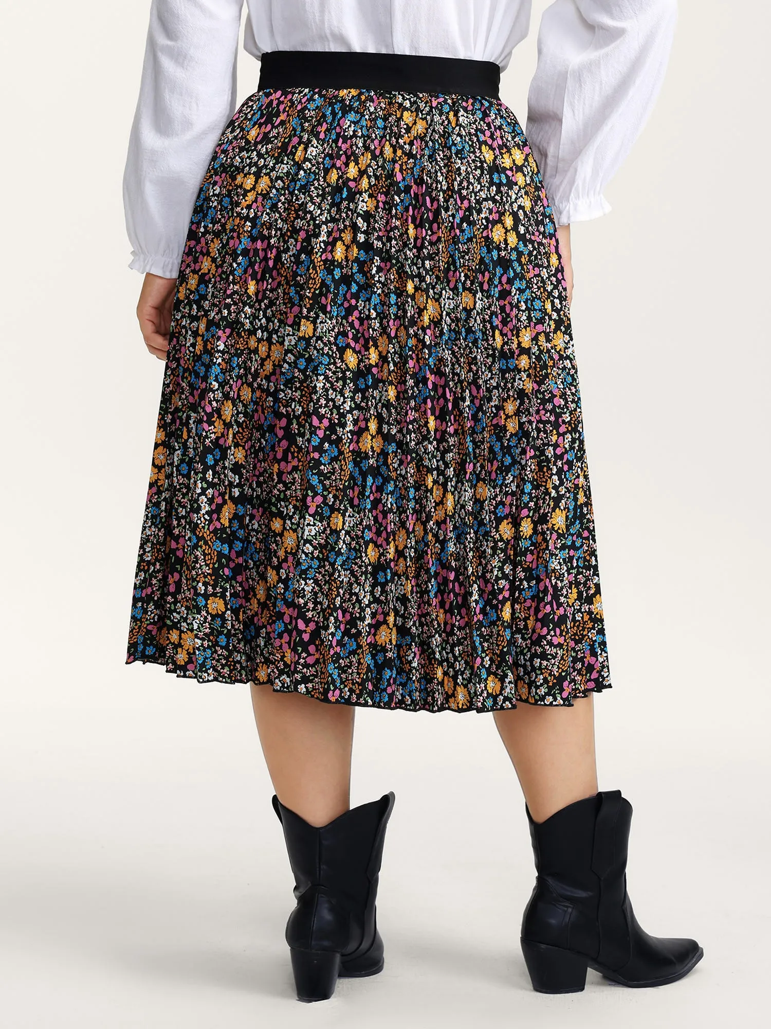 Floral Print Pleated Maxi Skirt sold by Bloomchic product image thumbnail 4