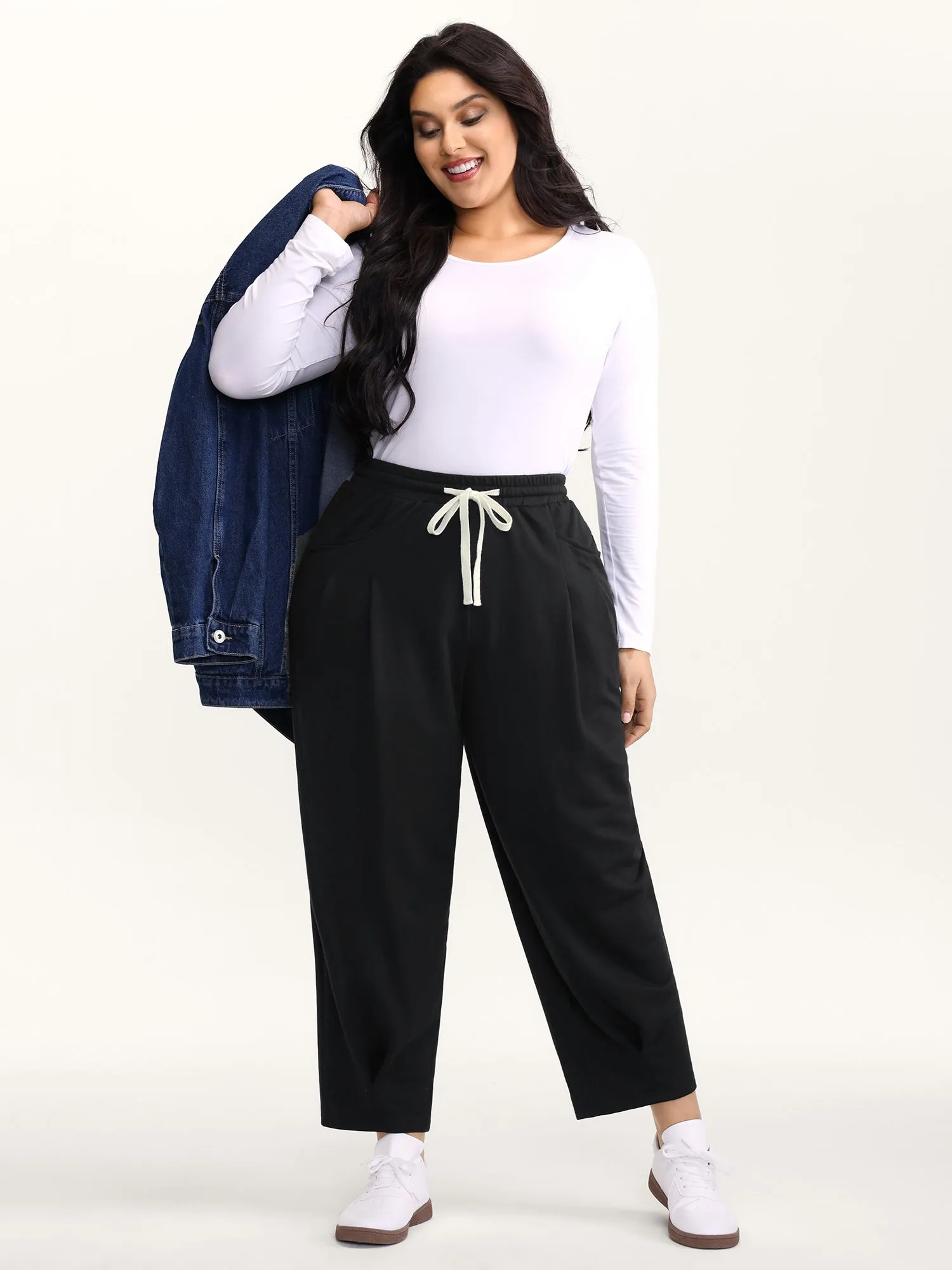 Drawstring Waist Straight-Leg Pants sold by Bloomchic product image thumbnail 2