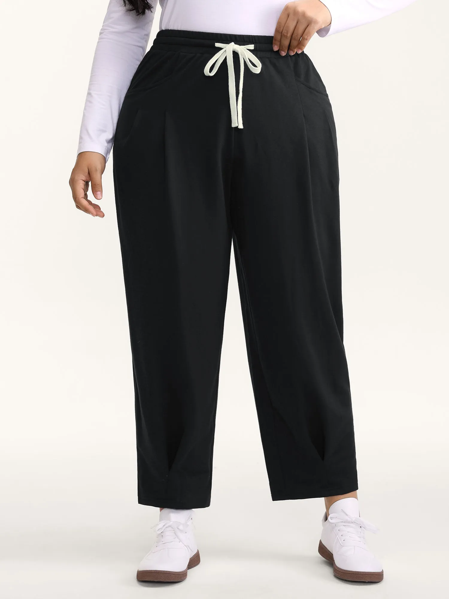 Drawstring Waist Straight-Leg Pants sold by Bloomchic