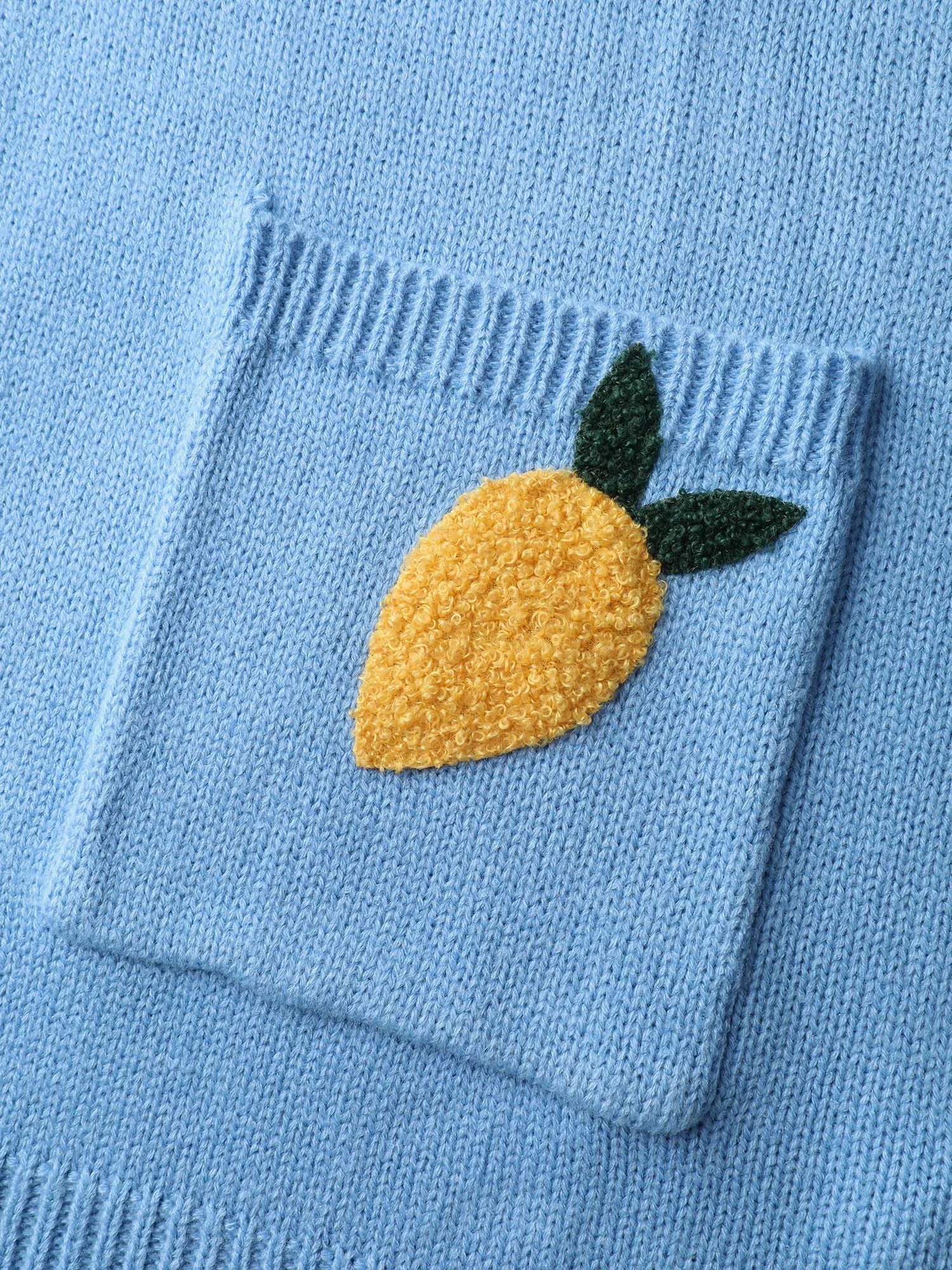 Lemon Embroidery V-Neck Pockets Knit Cardigan sold by Bloomchic product image thumbnail 5