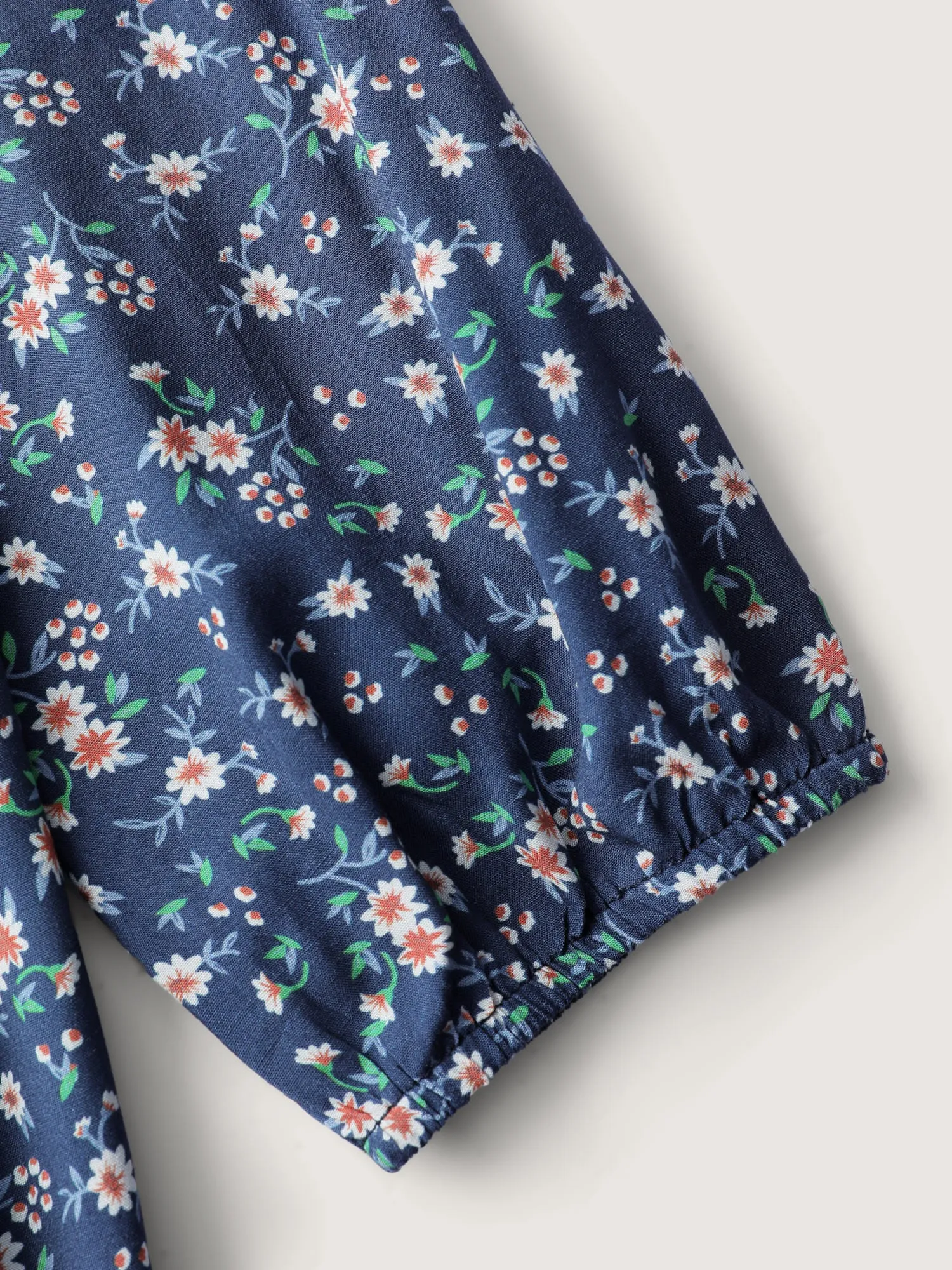 Floral Print Drawstring Bust-Ease Midi Dress sold by Bloomchic product image thumbnail 5