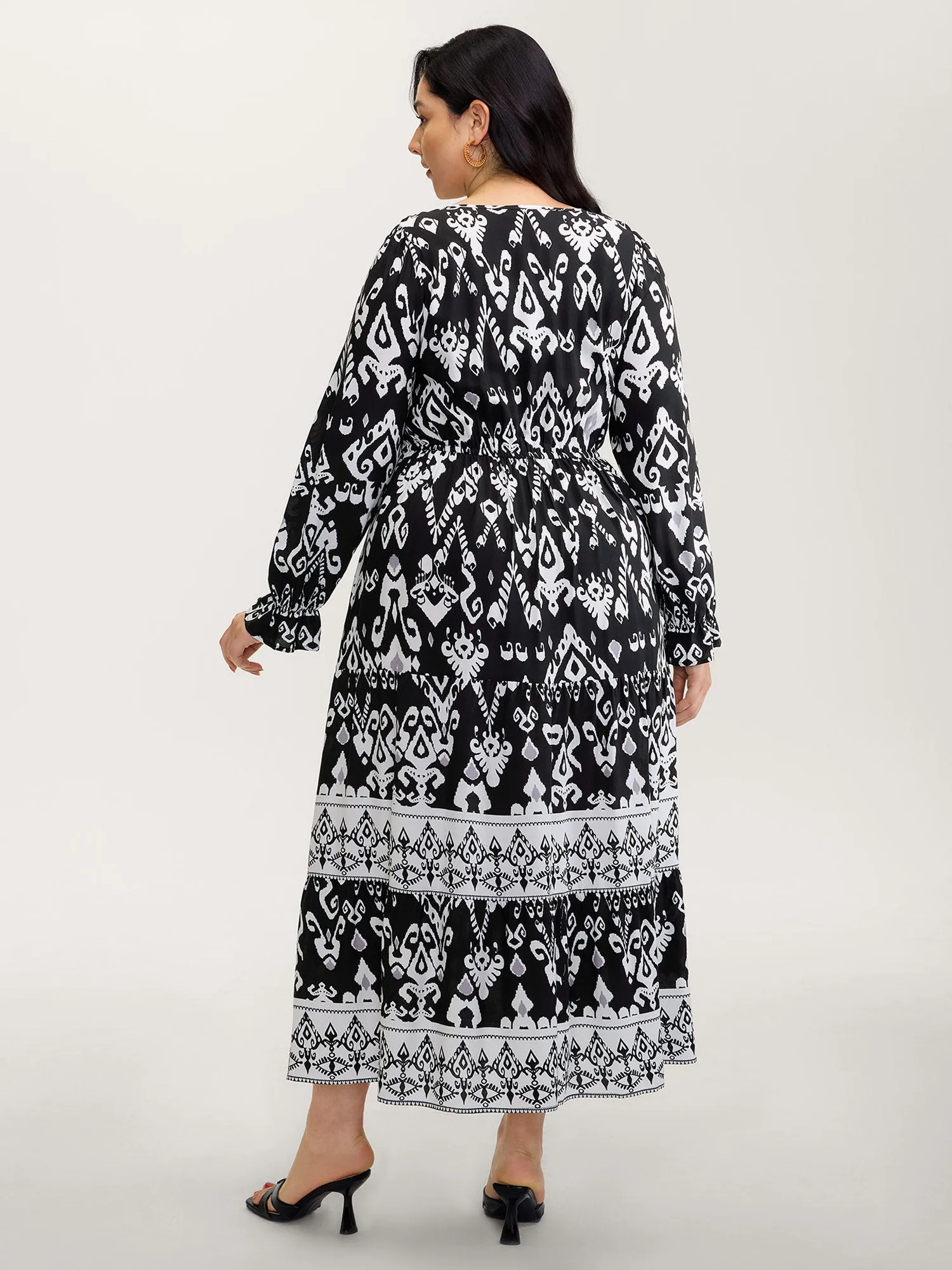 Floral Print Adjustable Drawstring Waist Midi Dress sold by Bloomchic product image thumbnail 4