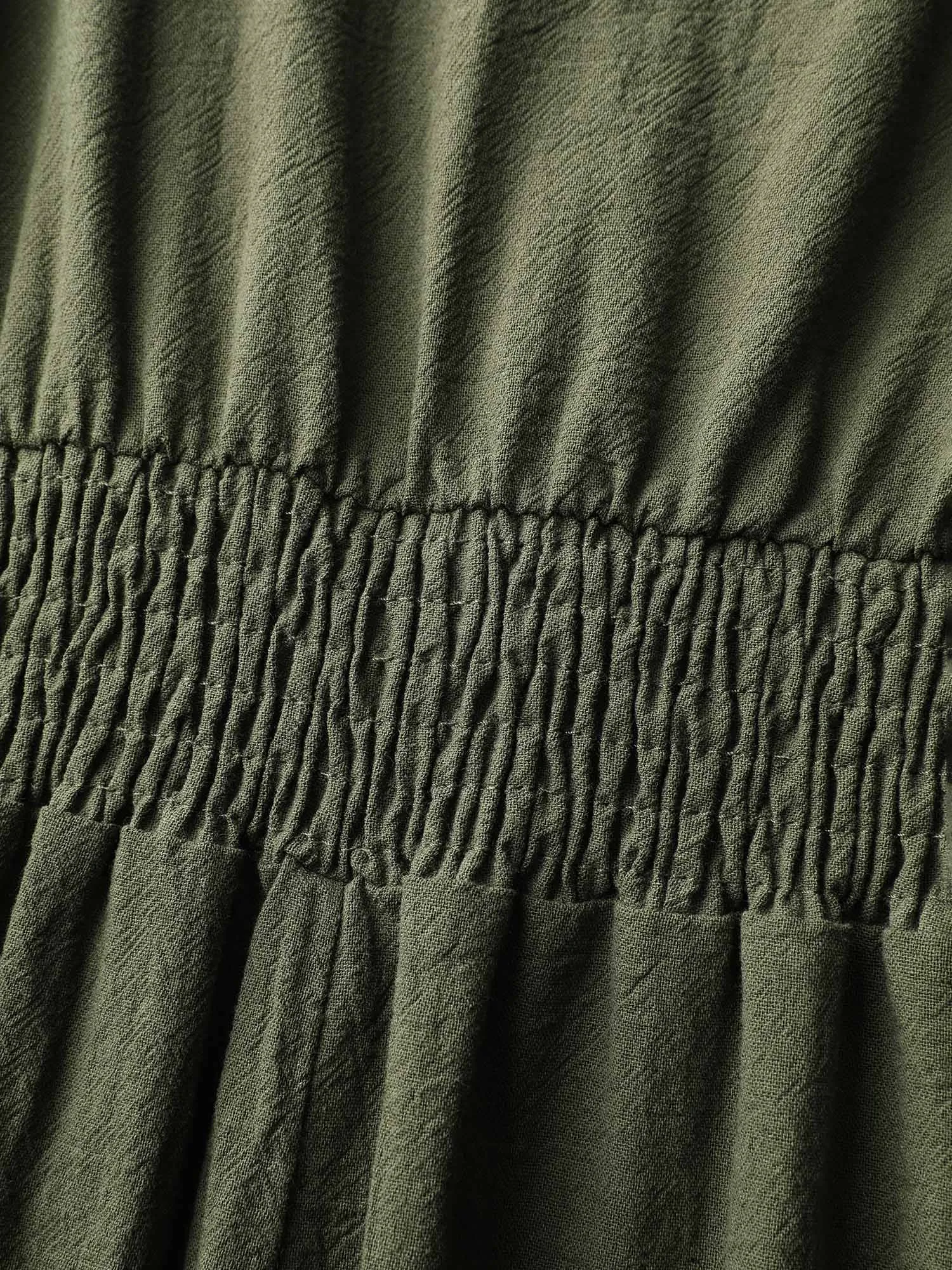 Cotton Pockets Shirred Waist Tiered Maxi Dress sold by Bloomchic product image thumbnail 5