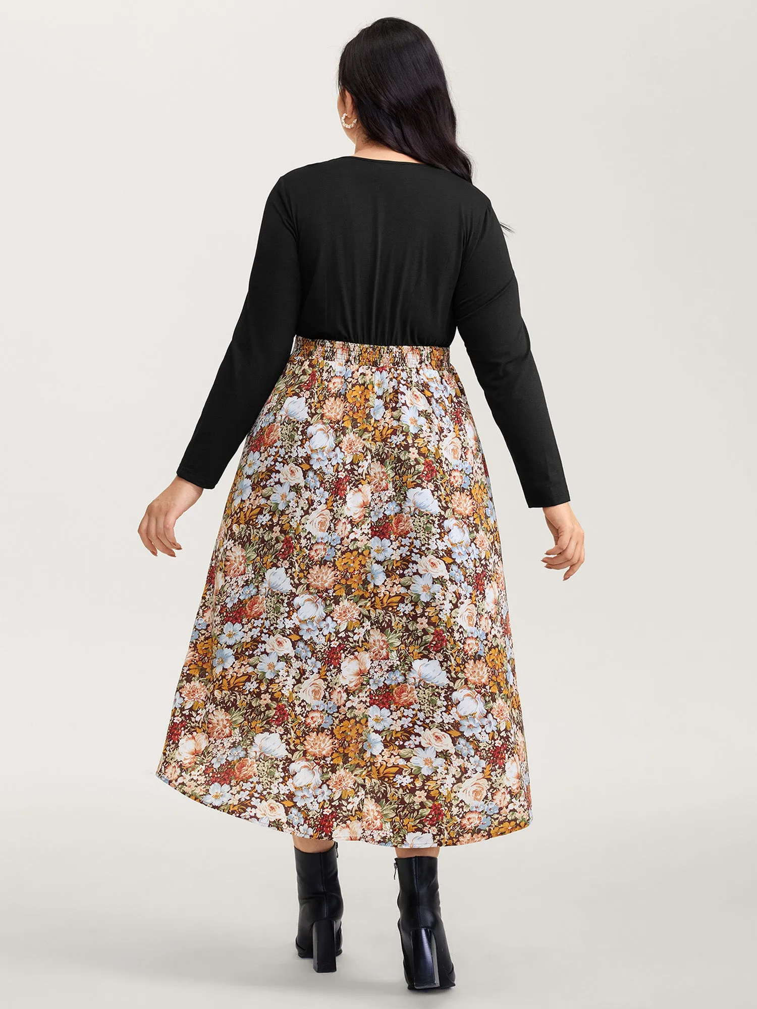 Floral Print High-Low Hem Midi Dress sold by Bloomchic product image thumbnail 4