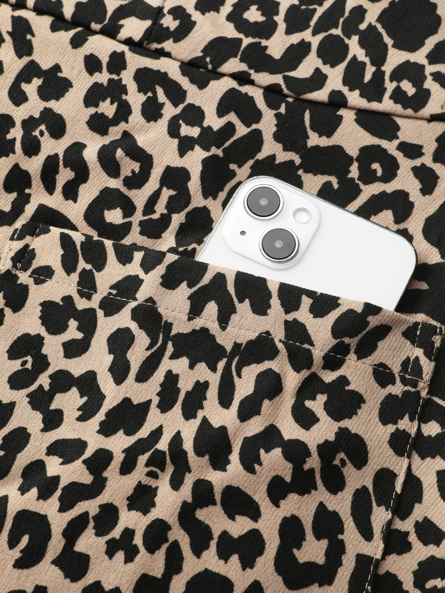 Leopard Print Zipper Front Knee-Length Dress sold by Bloomchic product image thumbnail 5