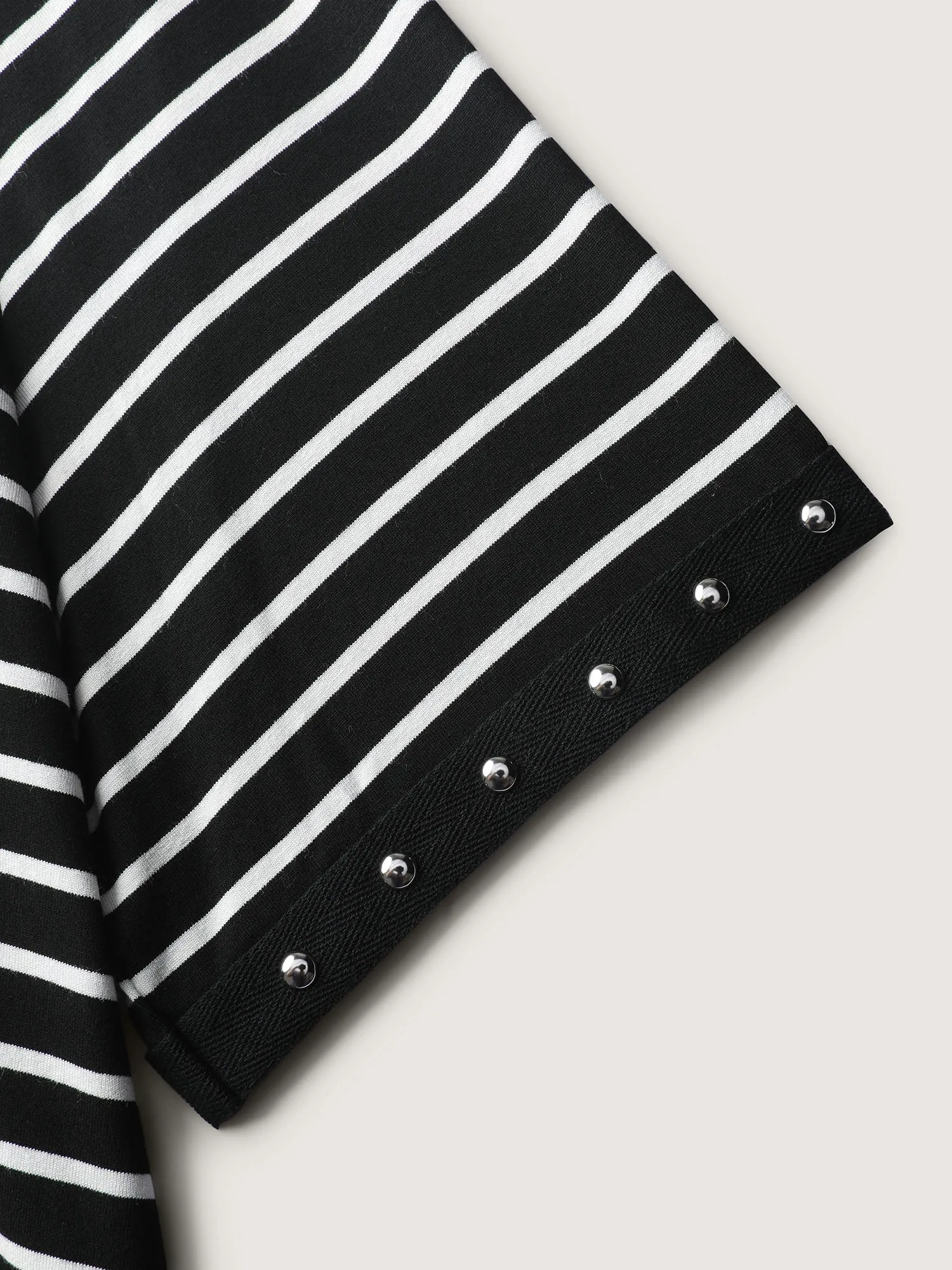 Stripe Rivets Contrast Edge T-Shirt sold by Bloomchic product image thumbnail 5