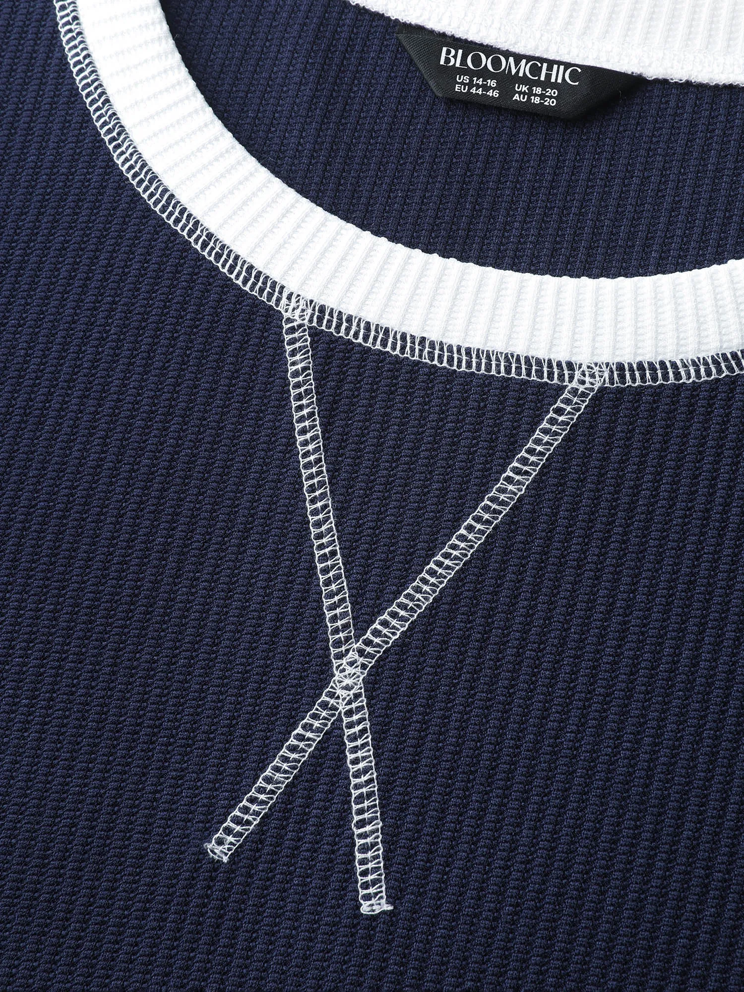 Waffle Layered Color Contrast T-Shirt sold by Bloomchic product image thumbnail 5