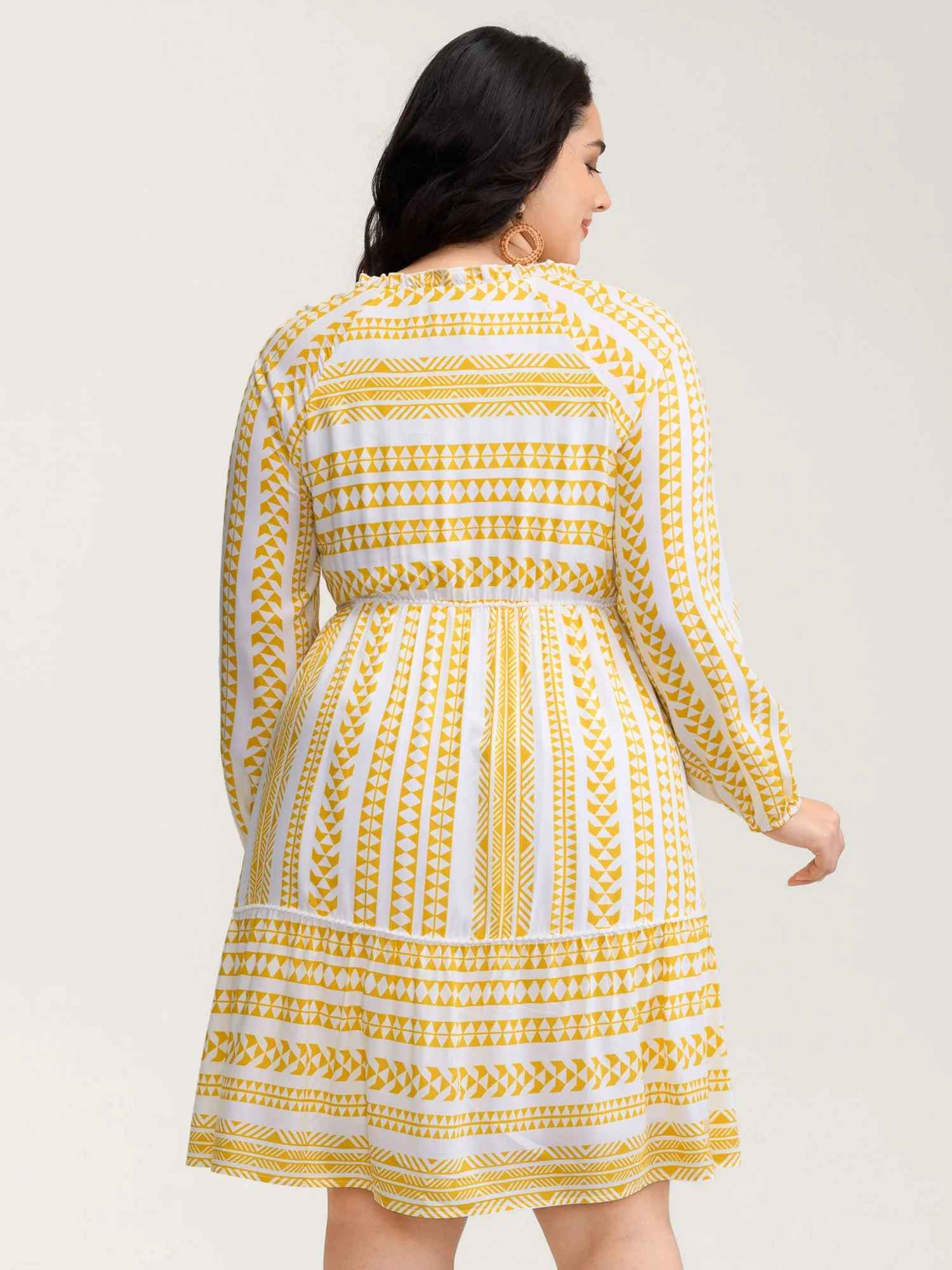 Rayon Boho Stripe Button Placket Midi Dress sold by Bloomchic product image thumbnail 5