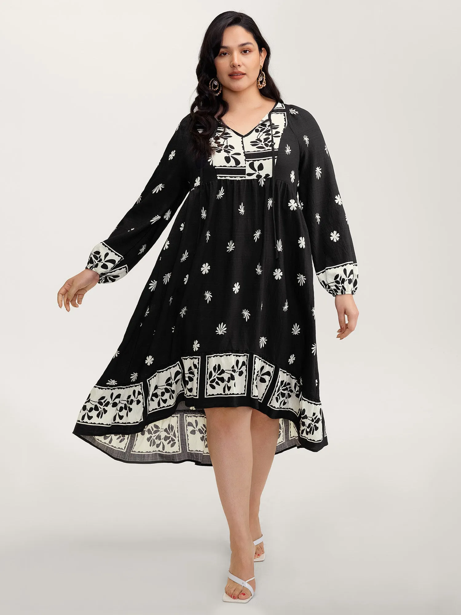 Floral Print Pockets A-Line Flowy Midi Dress sold by Bloomchic