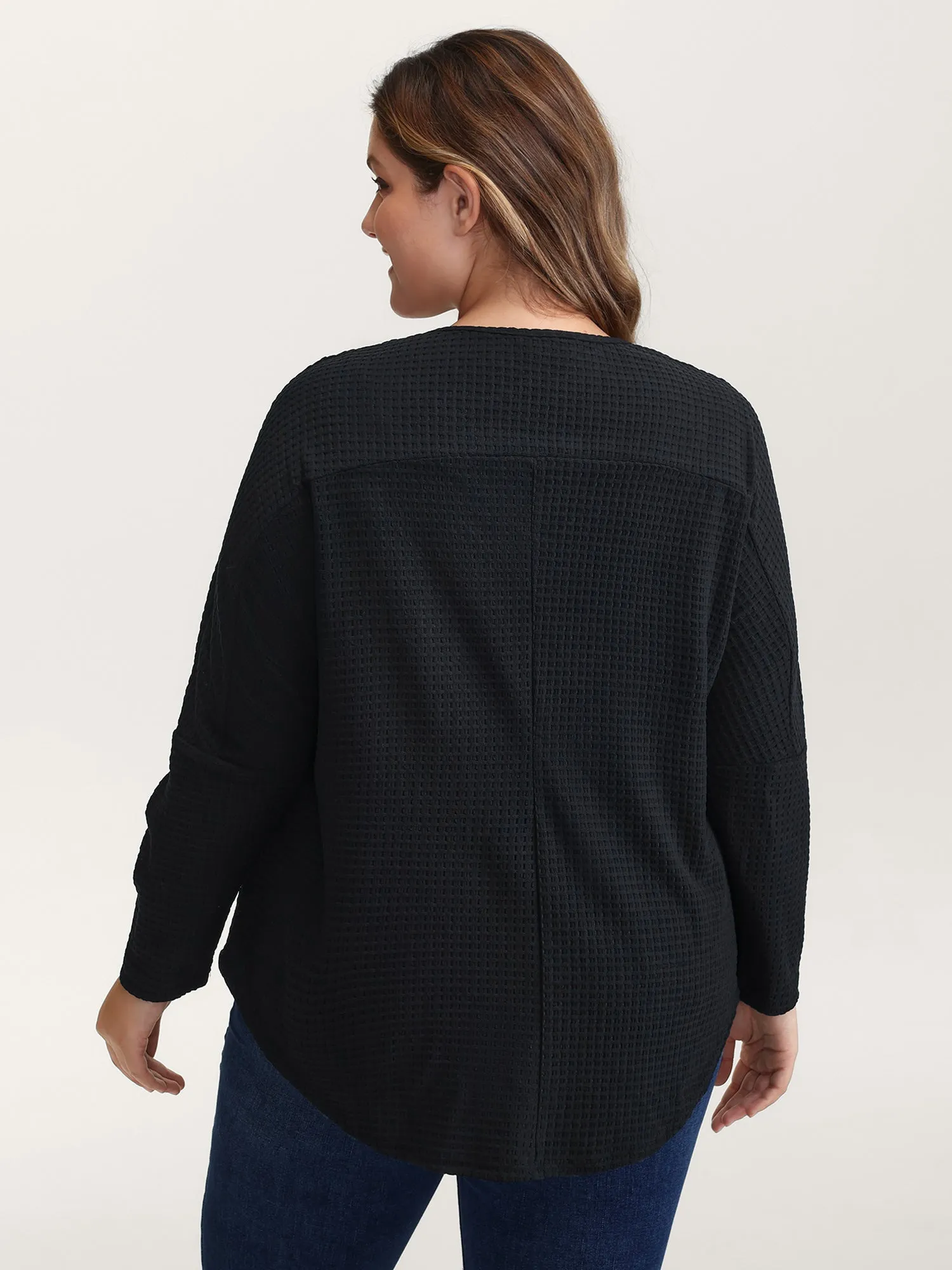Textured Button Placket Knit Top sold by Bloomchic product image thumbnail 4