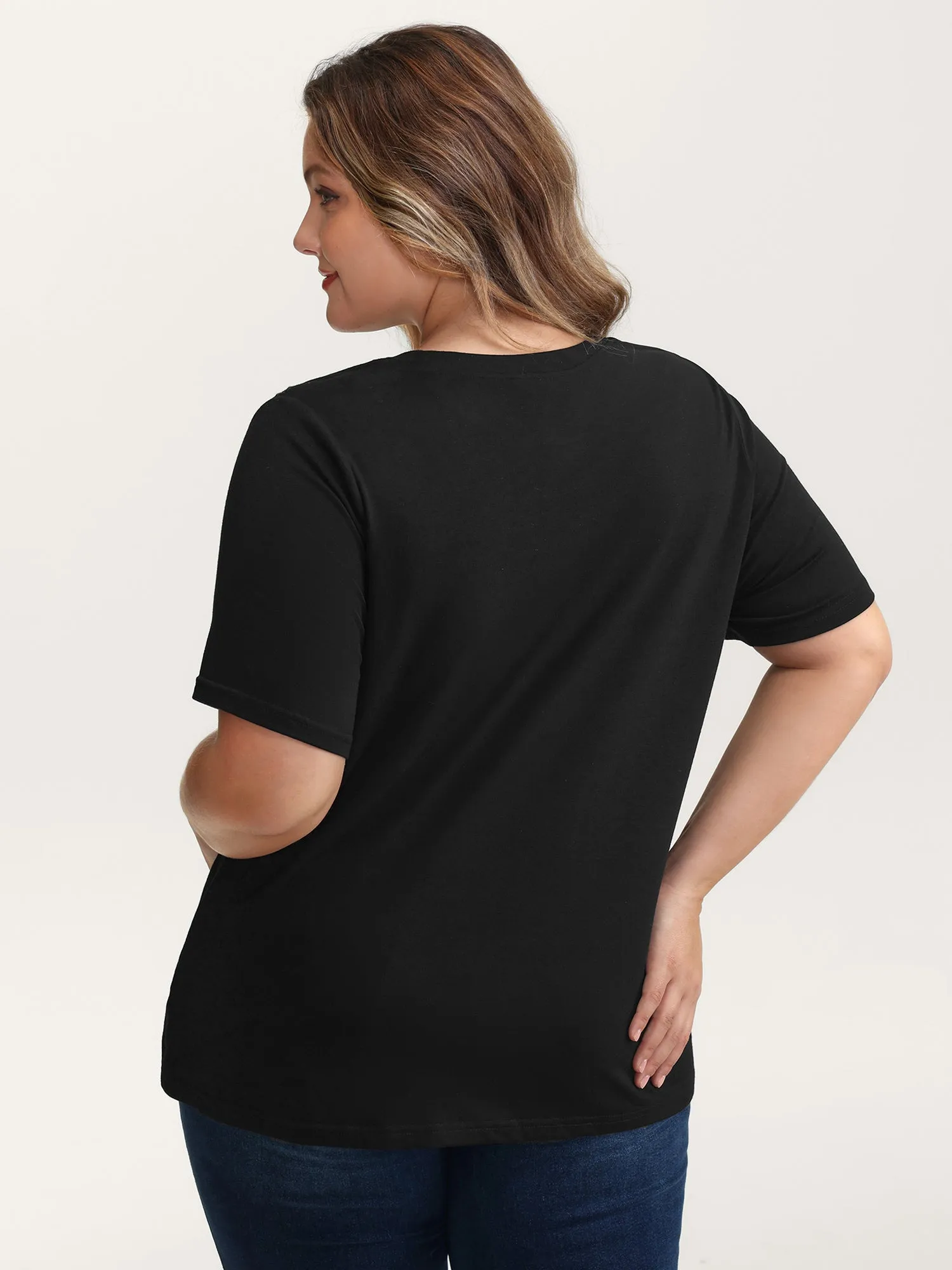 Stretchy Embroidered Cut-Out T-Shirt sold by Bloomchic product image thumbnail 4