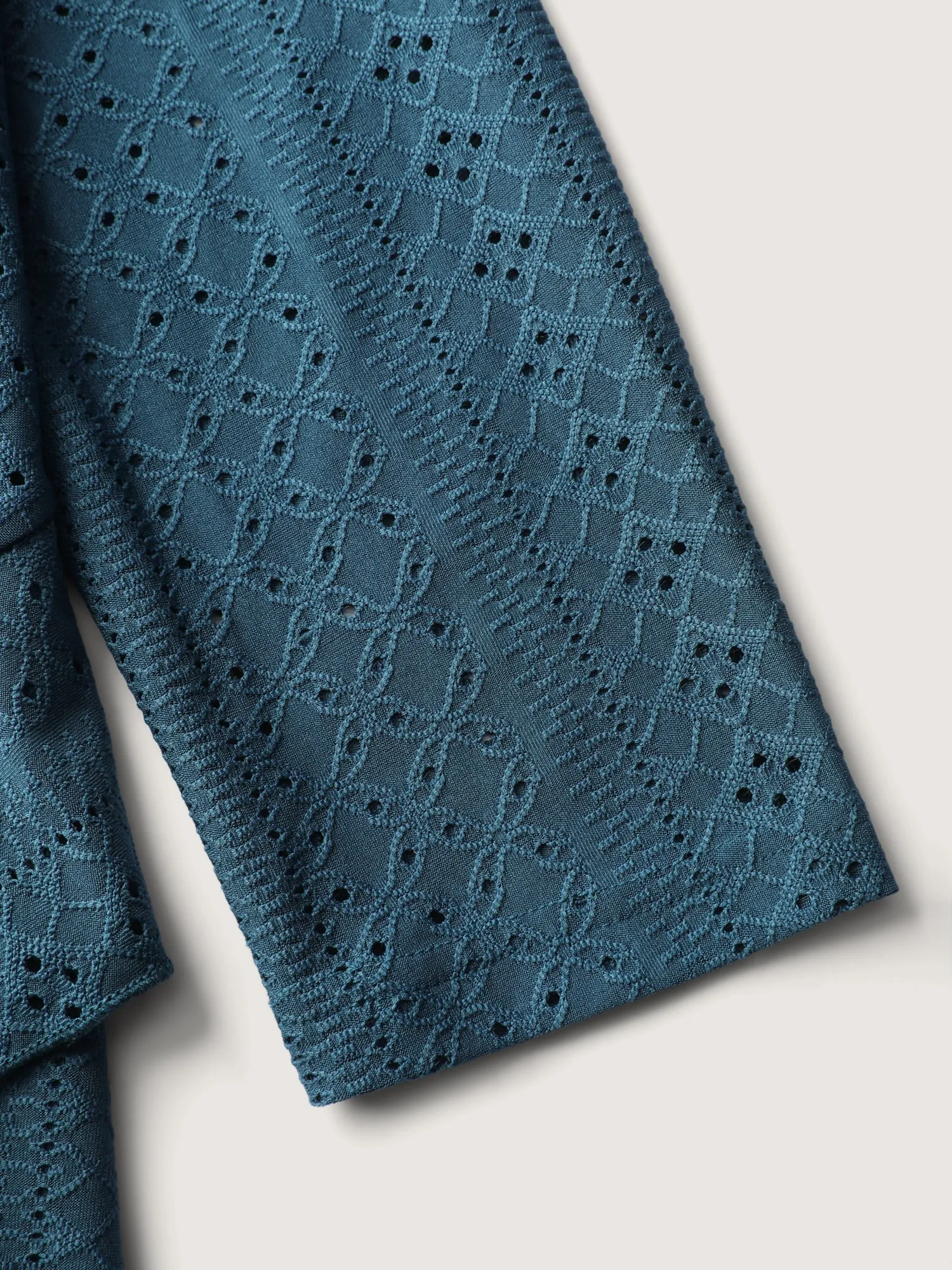 Eyelet Trim Overlap Ruffled Hem T-Shirt sold by Bloomchic product image thumbnail 5