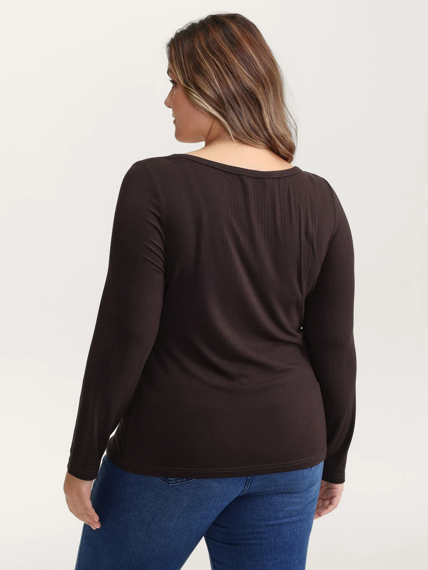 Supersoft Bodycon Fit Half-Placket T-Shirt sold by Bloomchic product image thumbnail 5